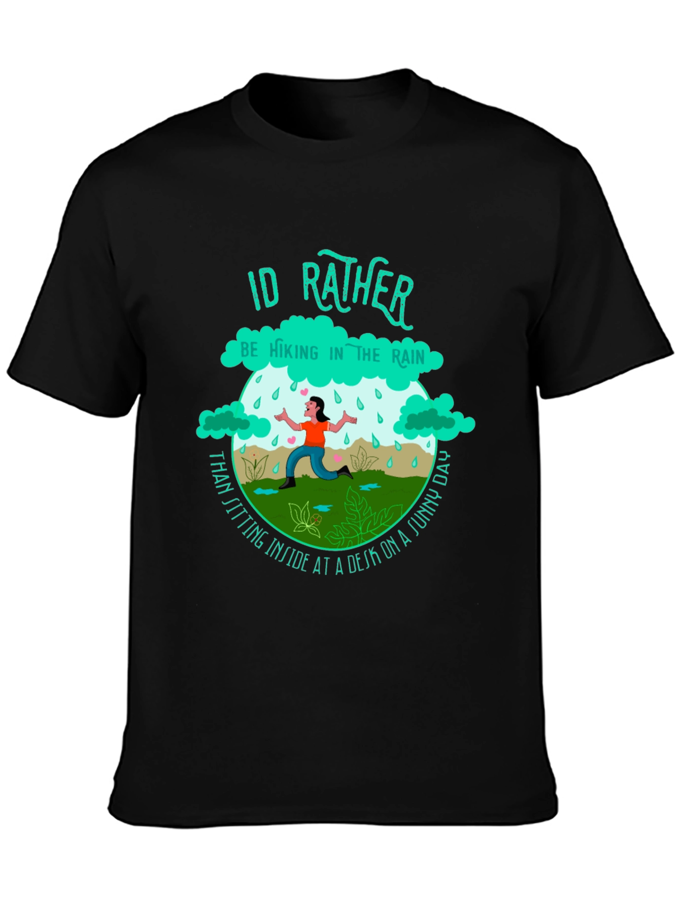 Hiking In The Rain T-Shirt - Outdoor Adventure