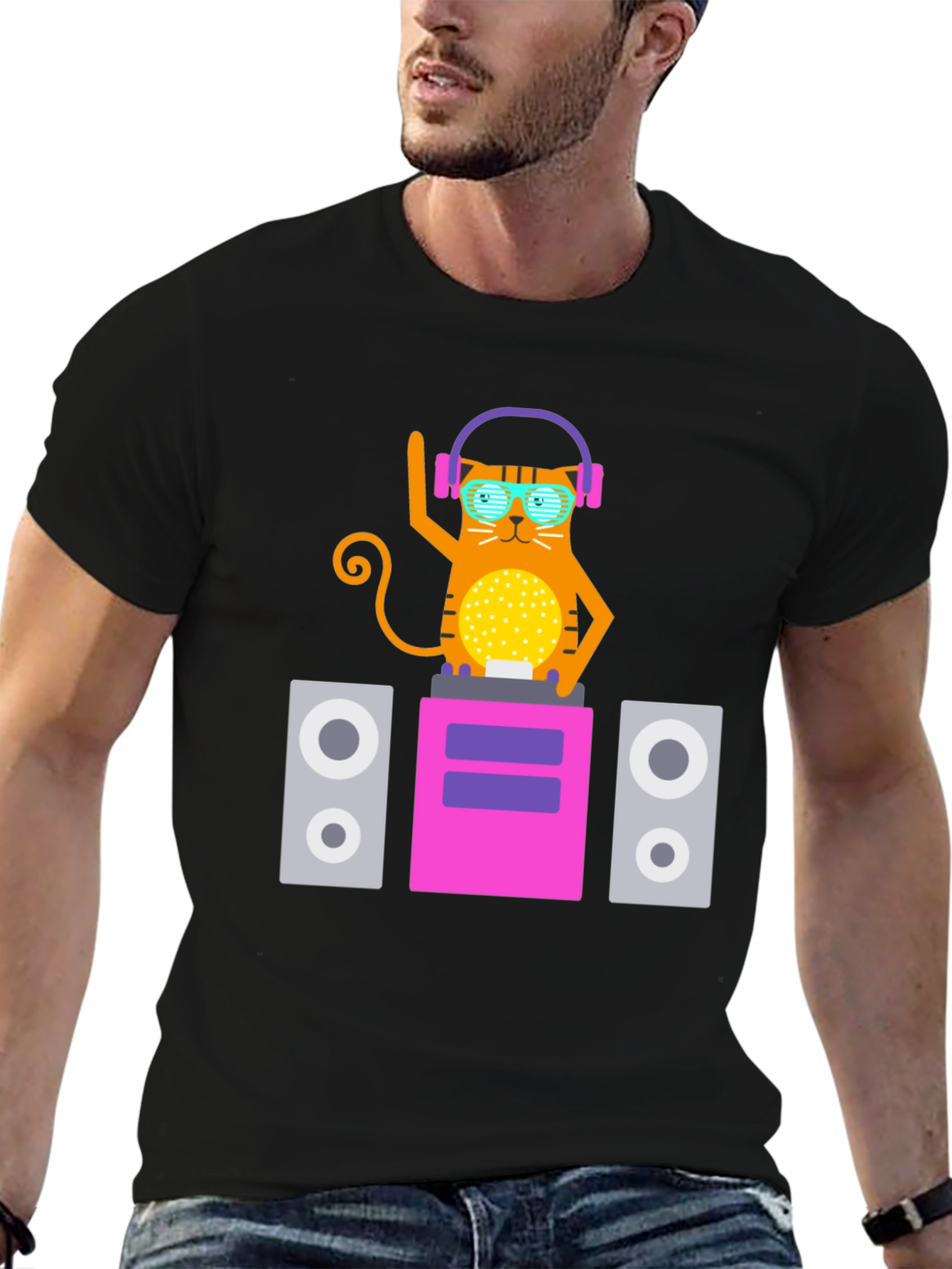 DJ Cat T-Shirt - Cool Graphic Tee