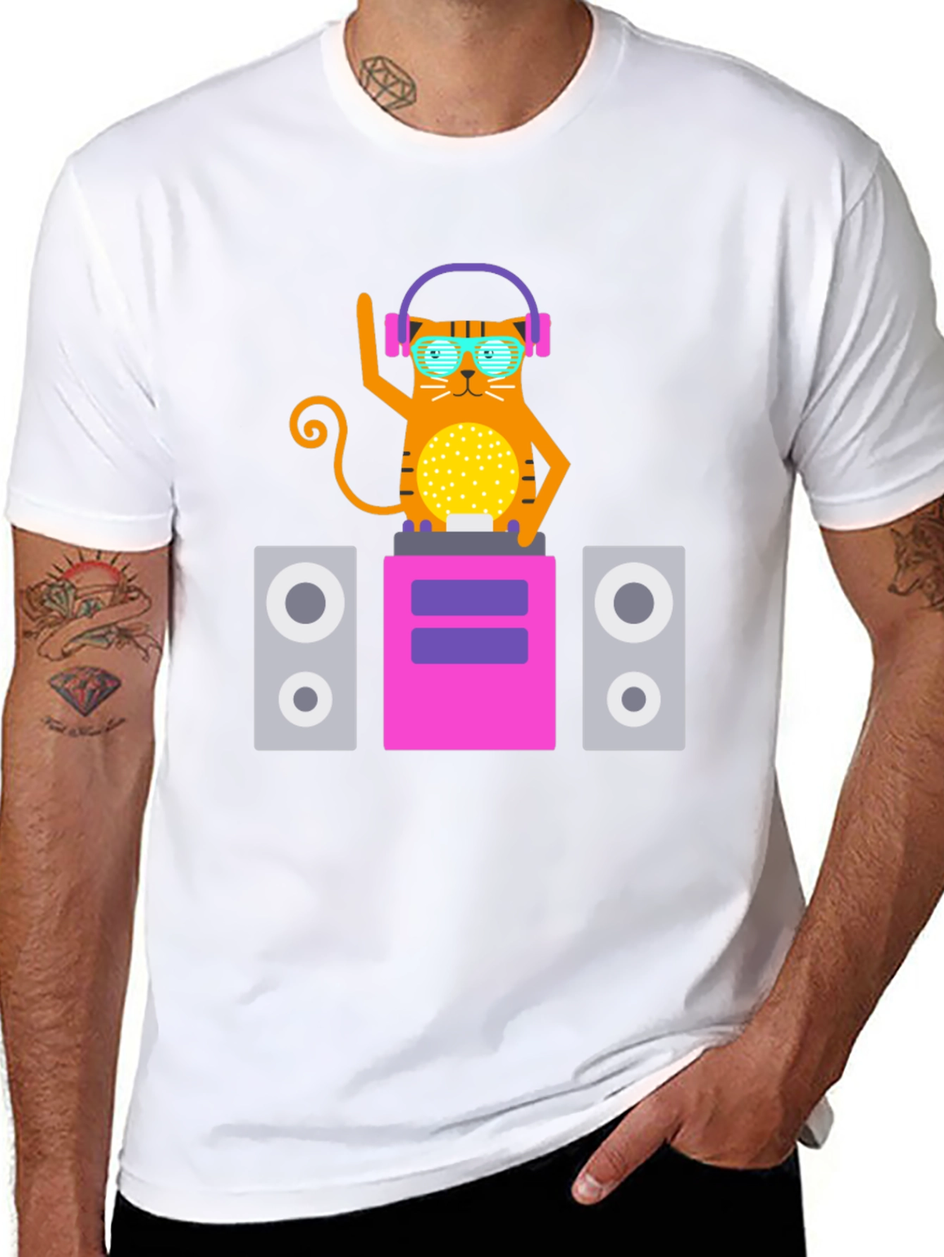 DJ Cat T-Shirt - Cool Graphic Tee