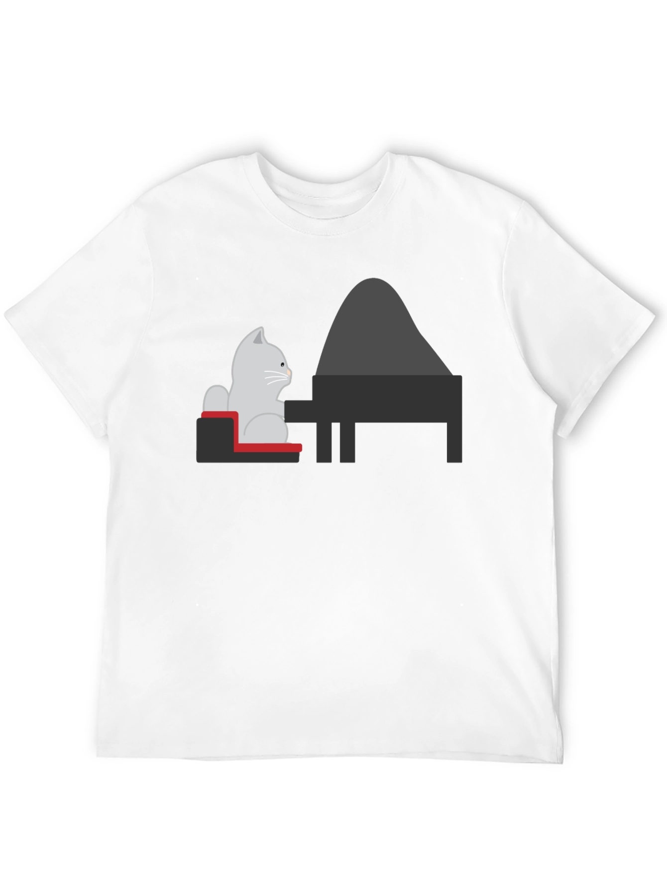 Cat Playing Piano Graphic Tee