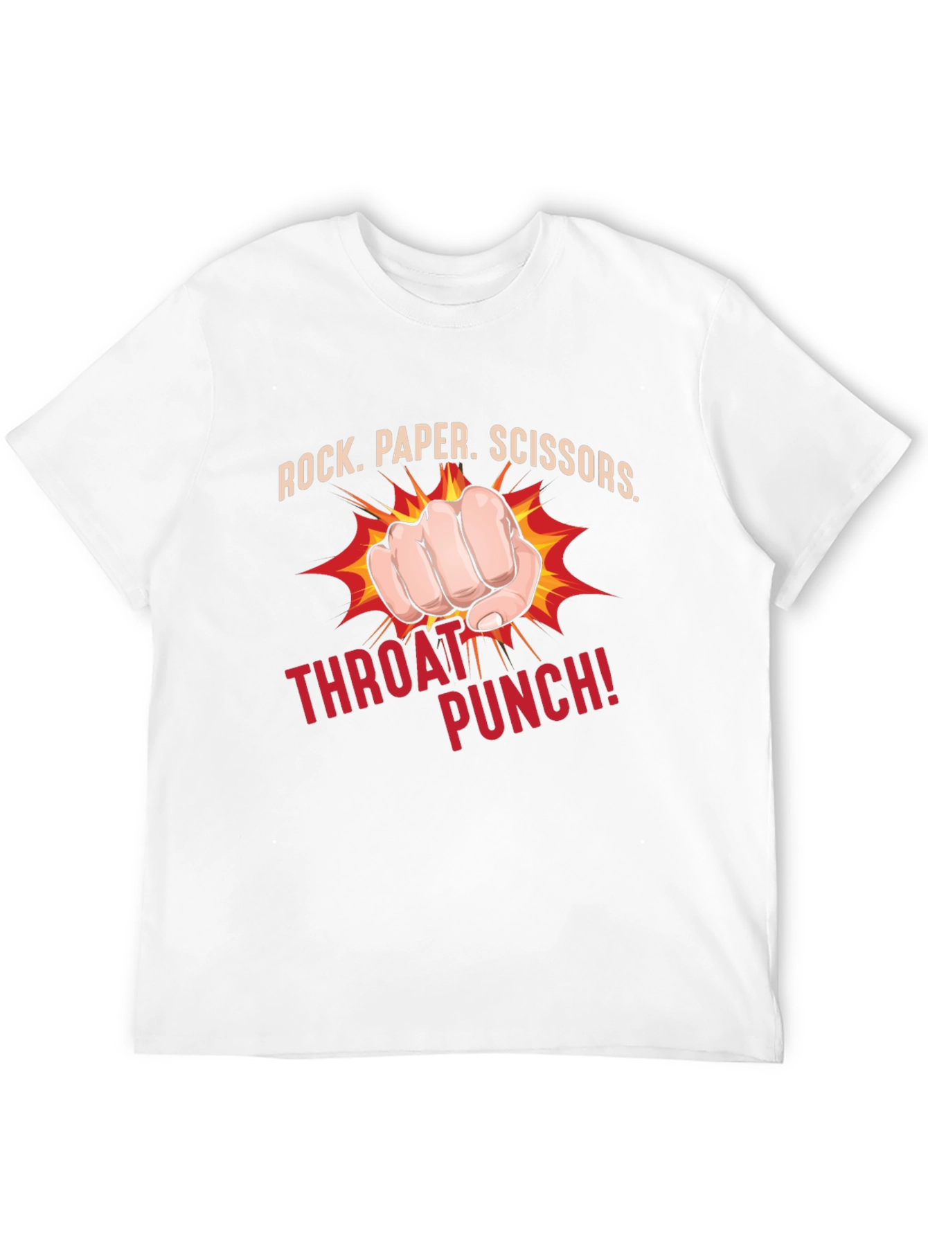 Rock Paper Scissors Throat Punch Black T-Shirt