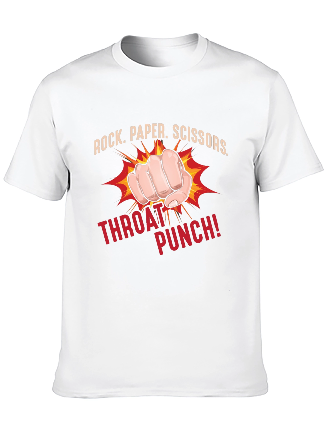Rock Paper Scissors Throat Punch Black T-Shirt