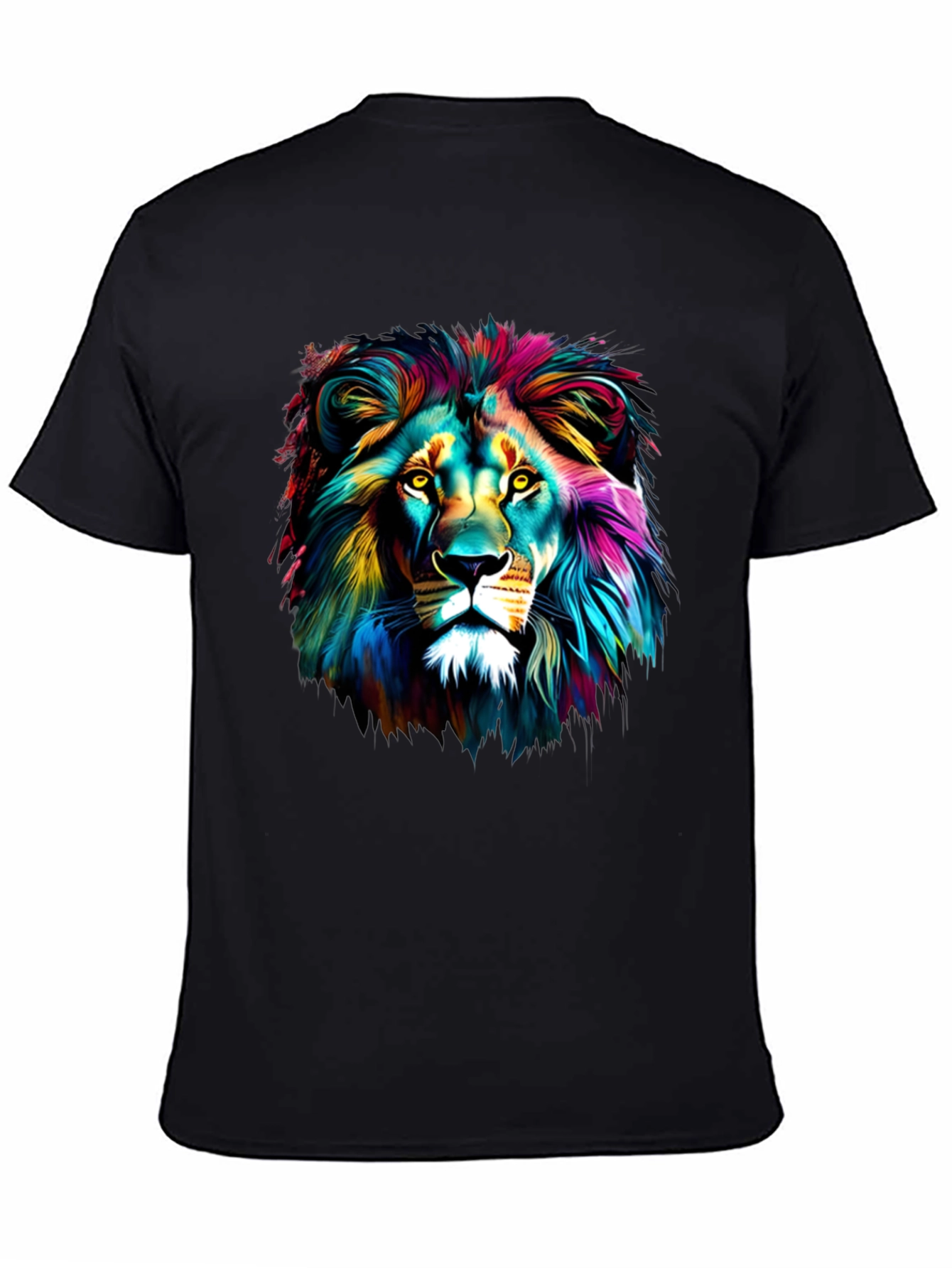 Vibrant Lion Graphic Tee - Unisex Black T-Shirt