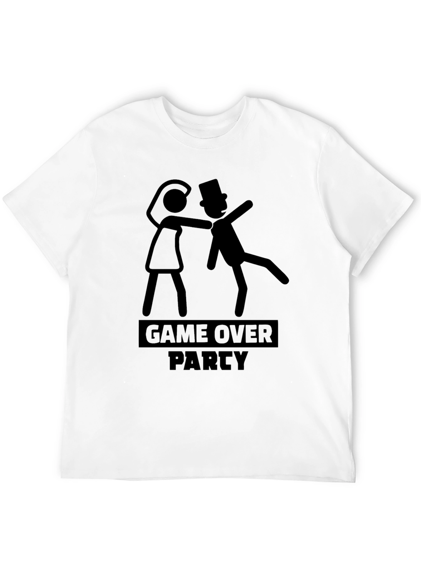Game Over Party Stick Figure Graphic Tee