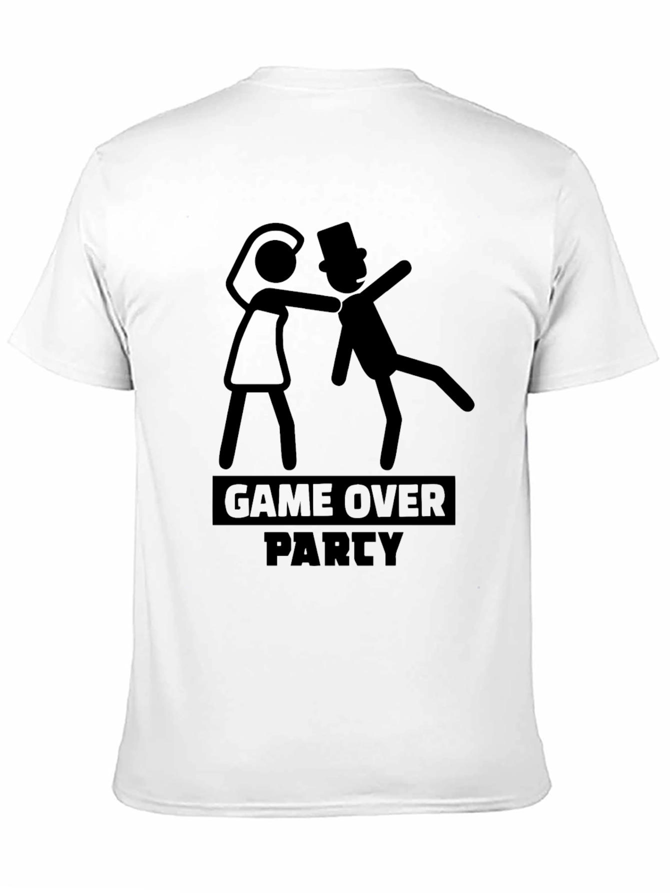 Game Over Party Stick Figure Graphic Tee