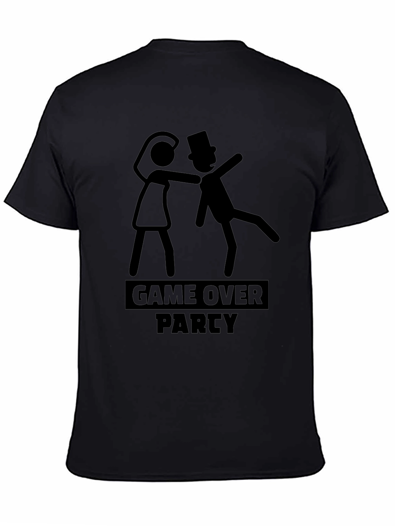 Game Over Party Stick Figure Graphic Tee
