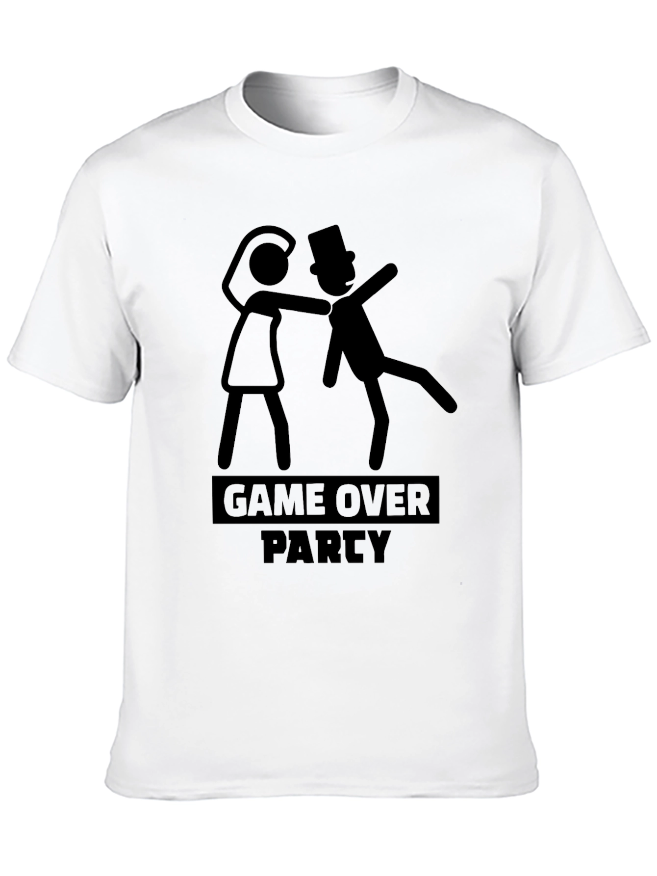 Game Over Party Stick Figure Graphic Tee