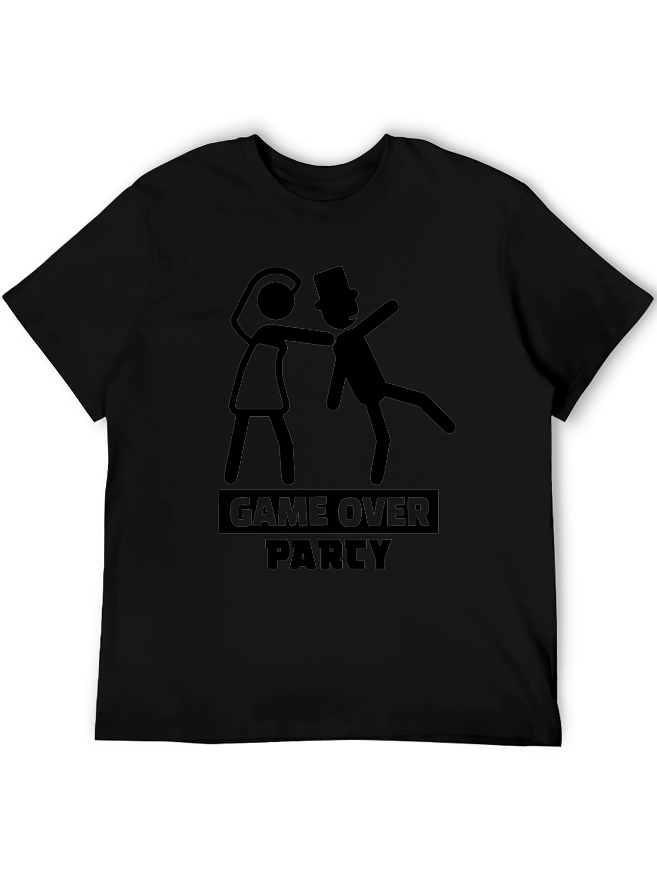 Game Over Party Stick Figure Graphic Tee