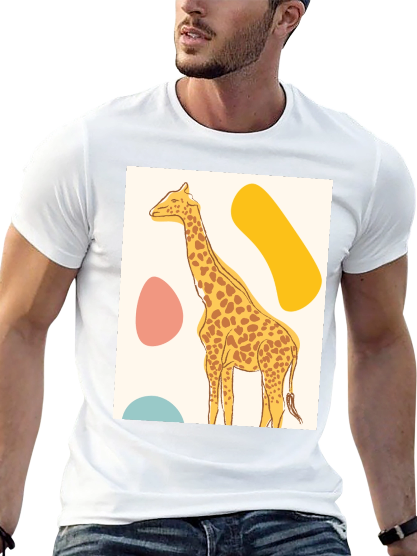 Giraffe Graphic Tee - Modern Art Style Print