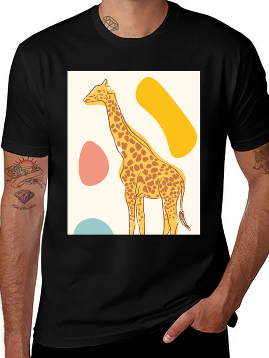 Giraffe Graphic Tee - Modern Art Style Print