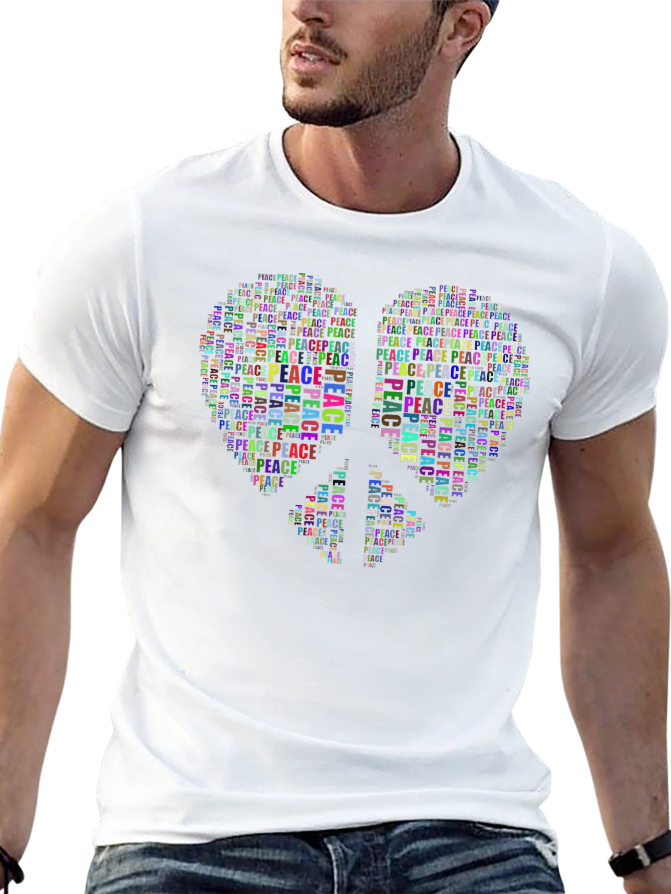 Peace Sign Word Art Graphic T-Shirt