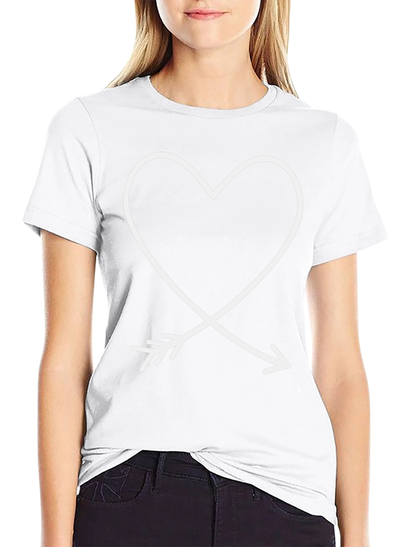 Heart & Arrow Graphic Tee - Casual Black T-Shirt