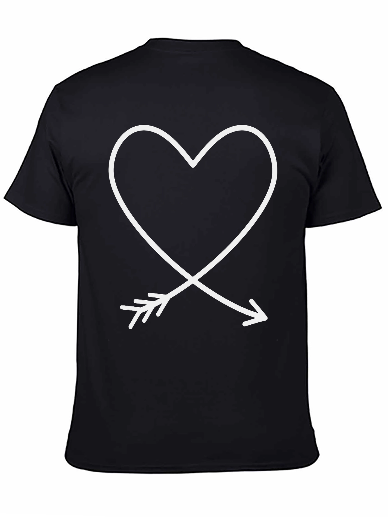 Heart & Arrow Graphic Tee - Casual Black T-Shirt