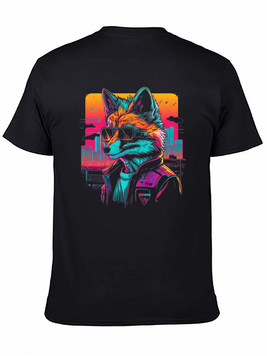 Retro Fox Graphic Tee - Cool Animal T-Shirt