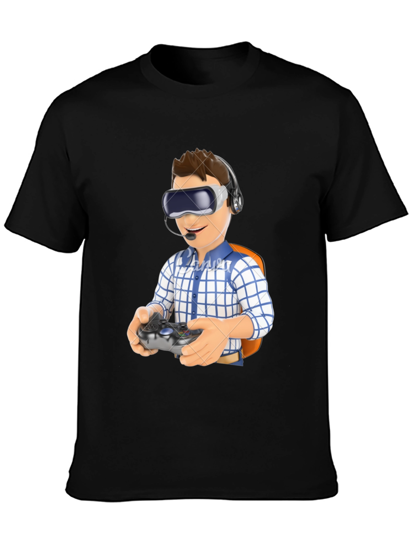 VR Gamer T-Shirt - Black Cotton Blend