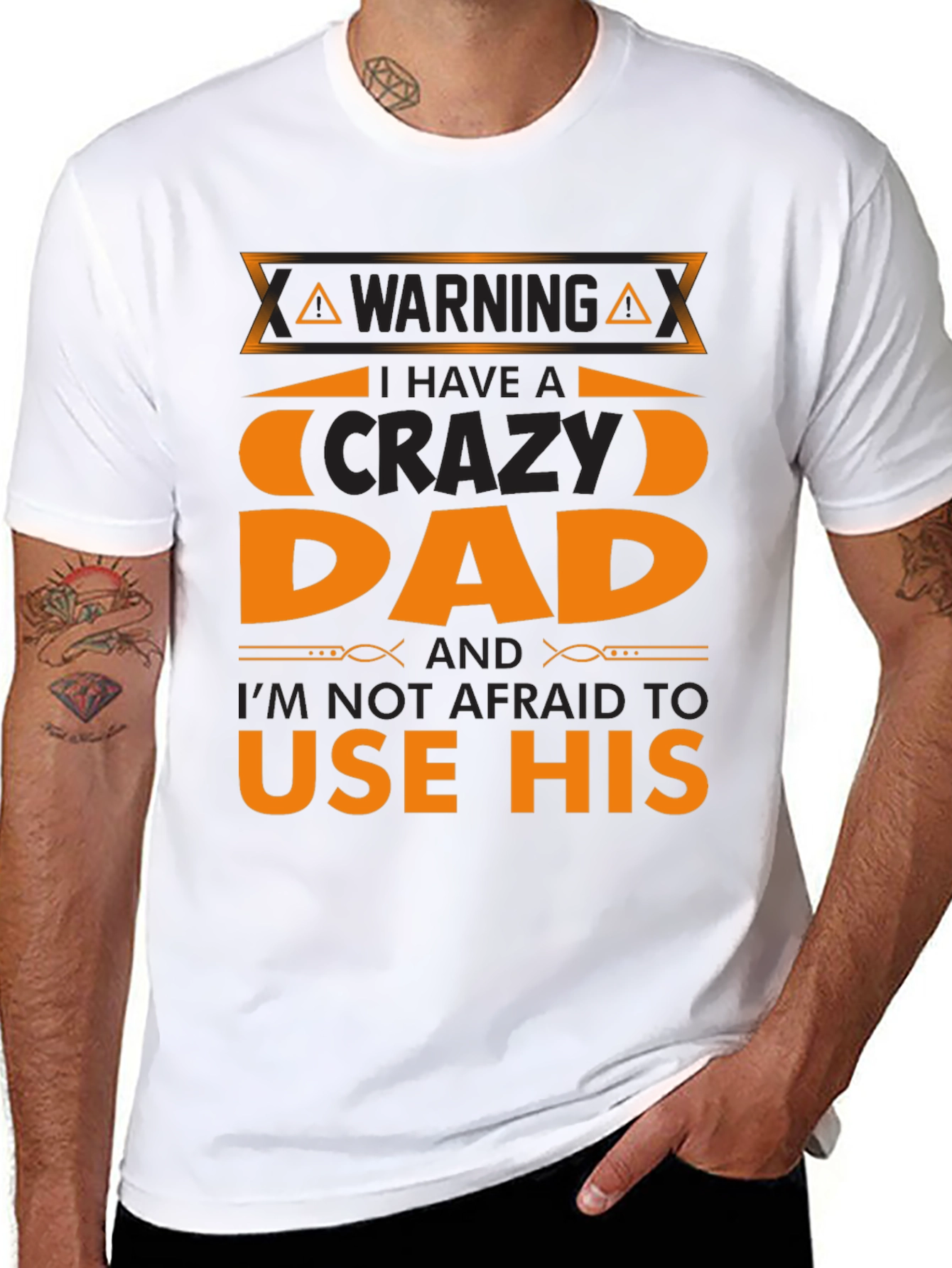 Crazy Dad T-Shirt - Warning Use His Powers!