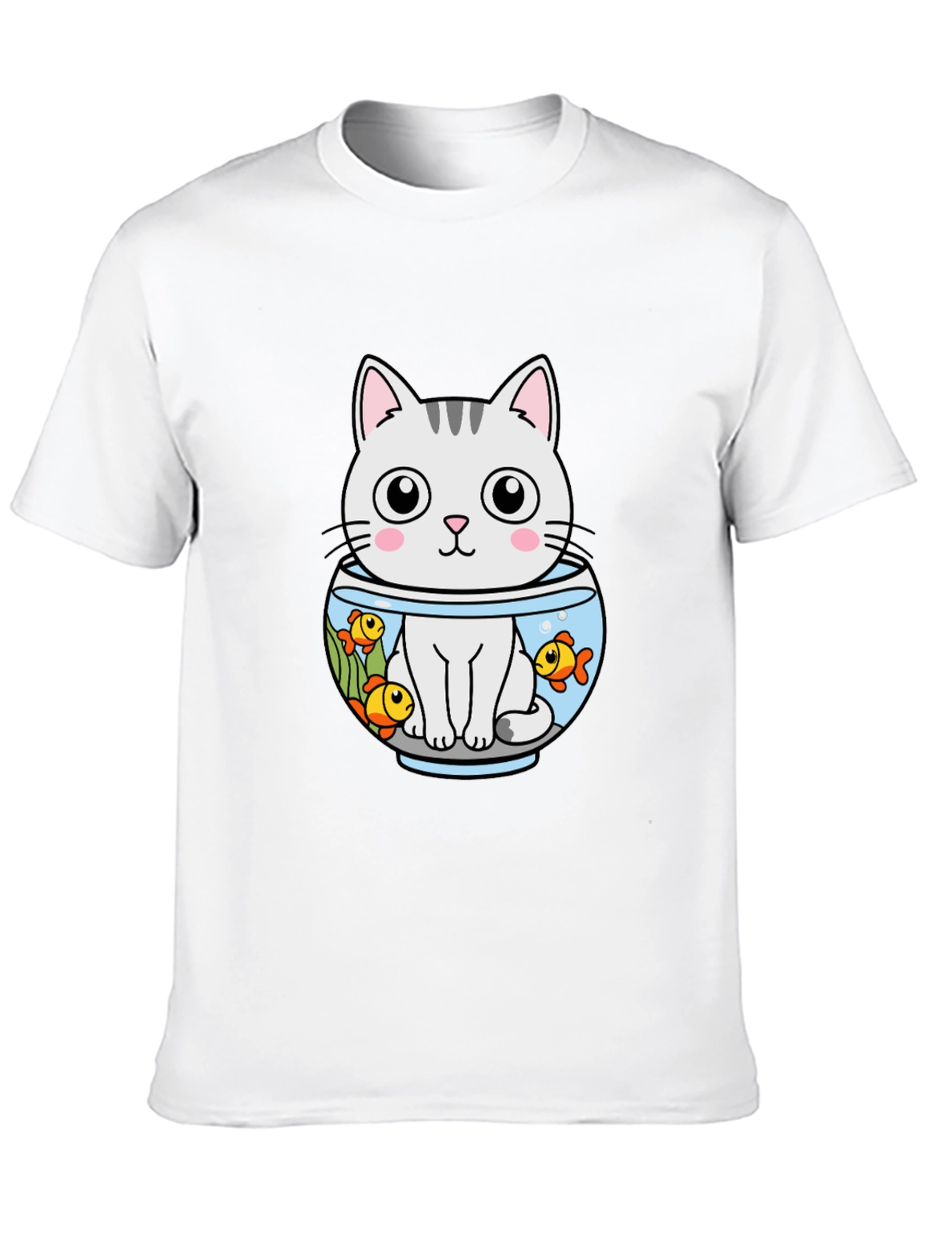 Cat in Fishbowl Graphic T-Shirt