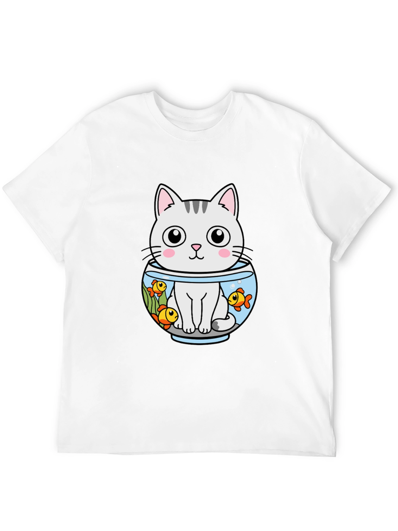 Cat in Fishbowl Graphic T-Shirt
