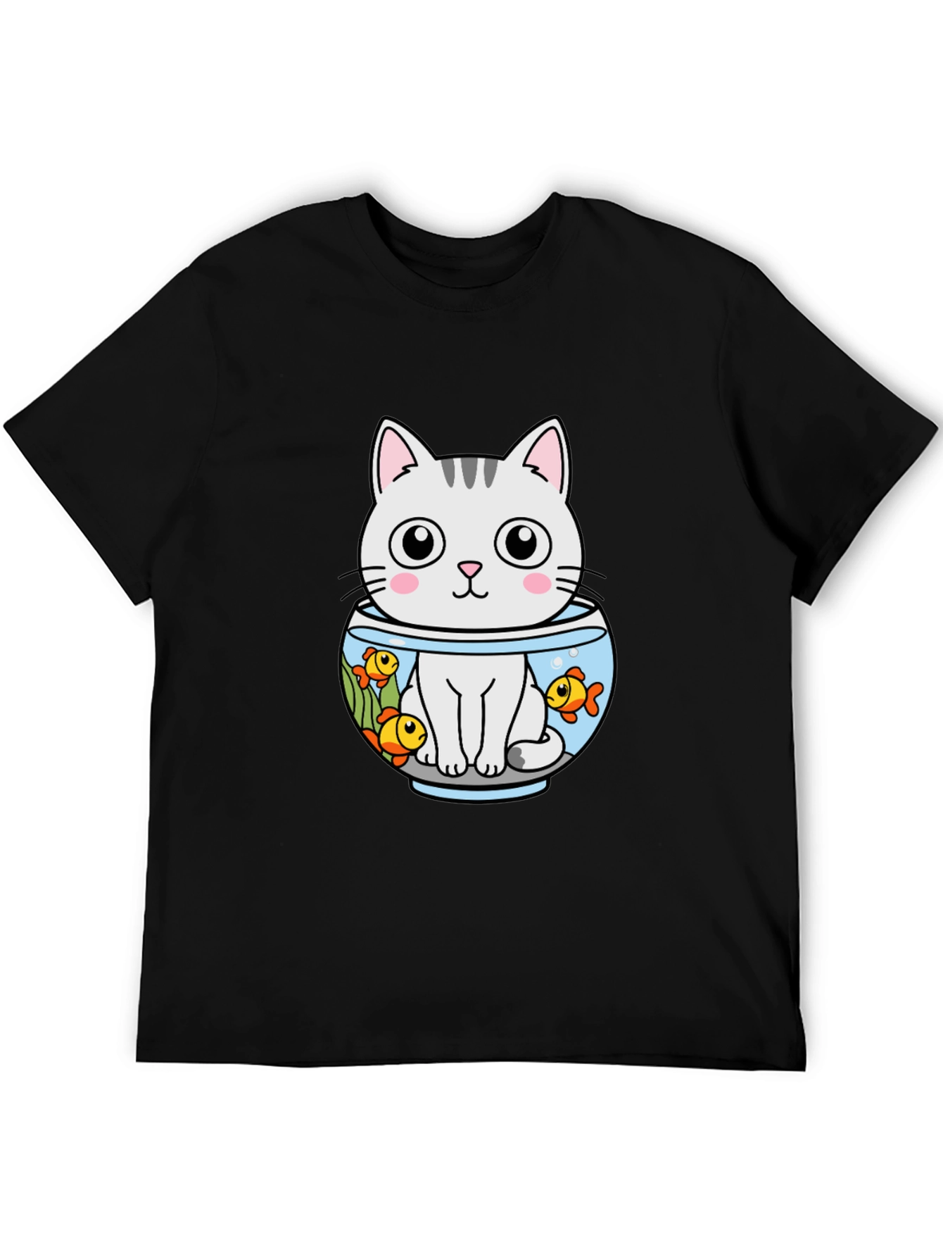 Cat in Fishbowl Graphic T-Shirt