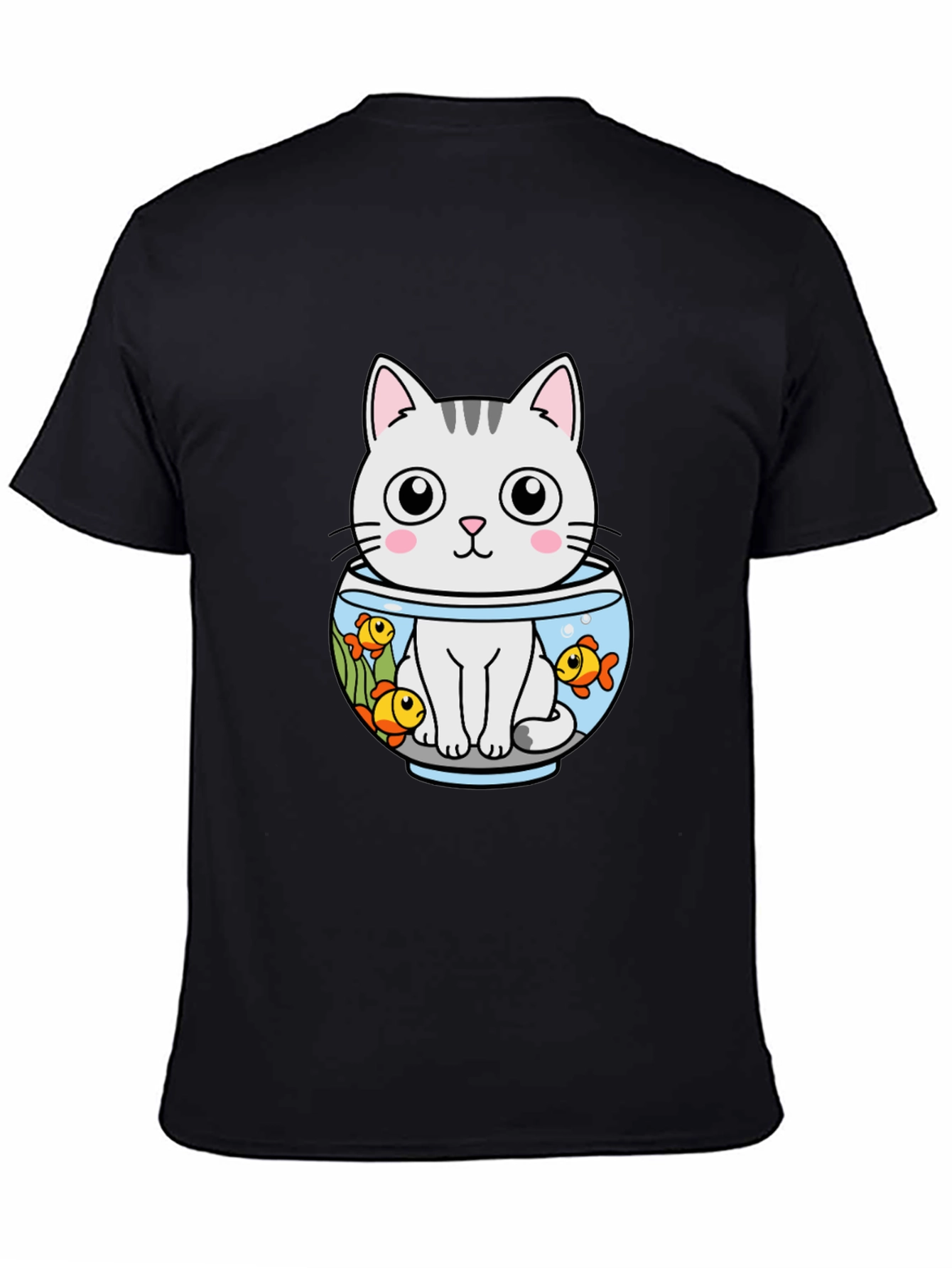Cat in Fishbowl Graphic T-Shirt