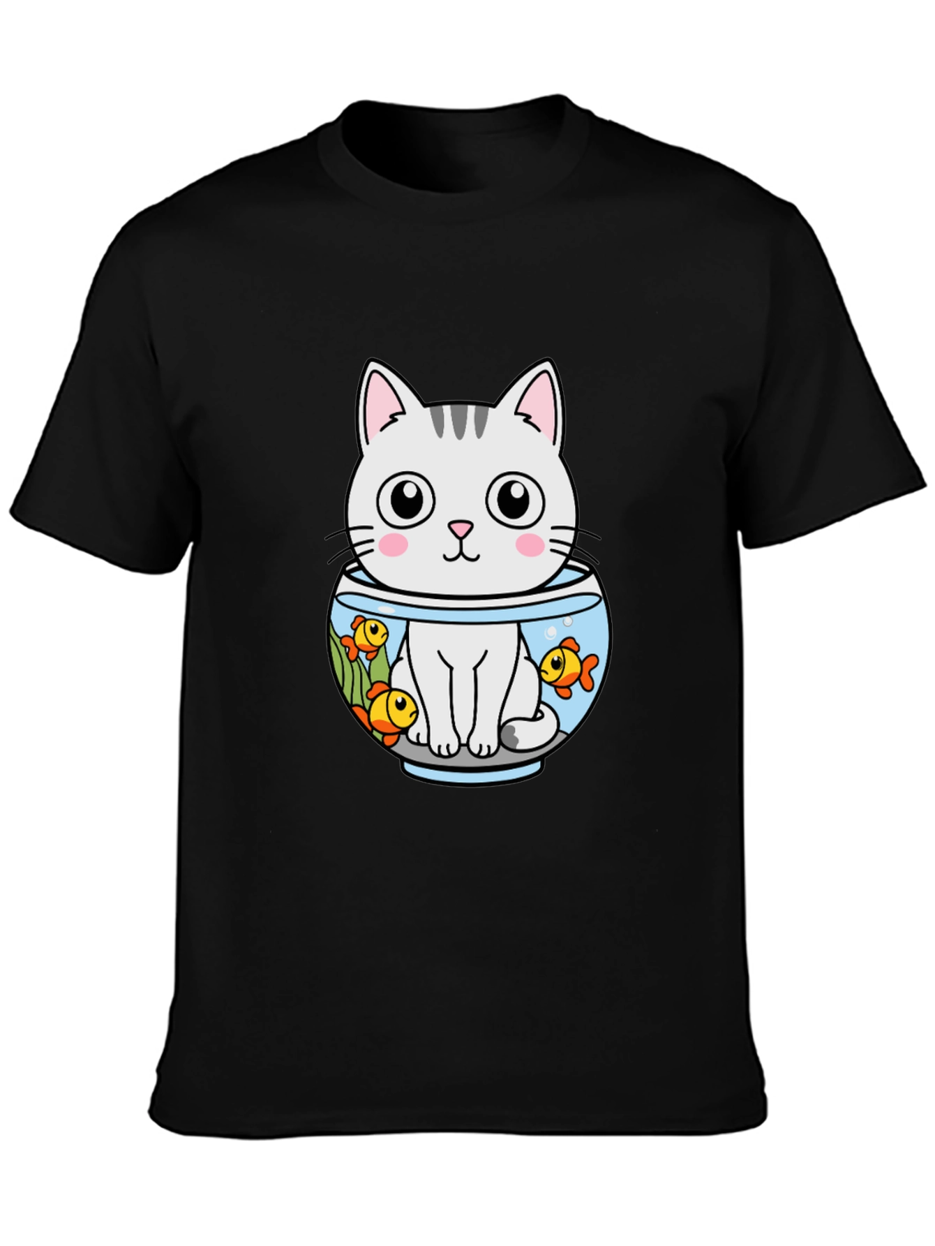 Cat in Fishbowl Graphic T-Shirt