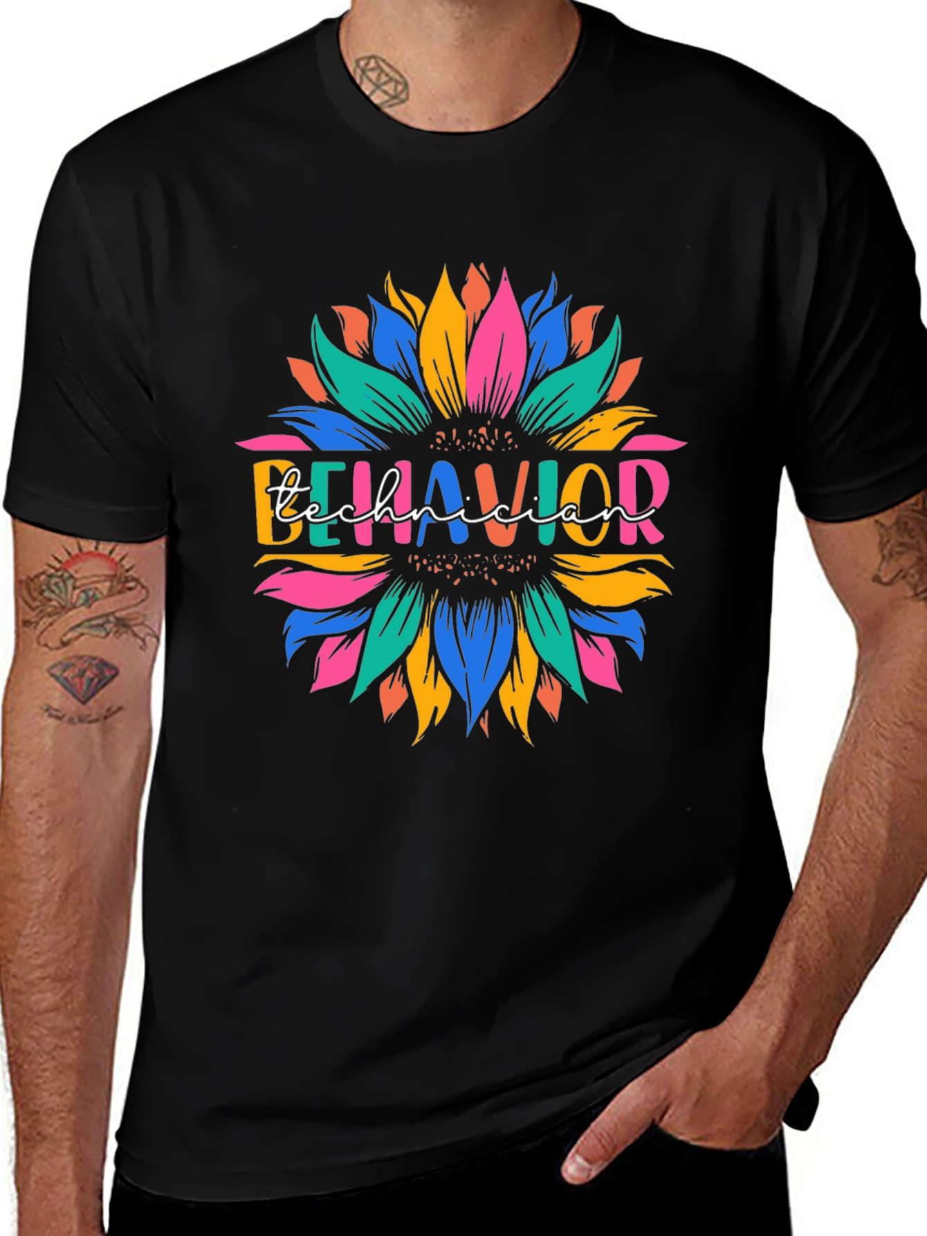 Behavior Technician Sunflower Graphic T-Shirt