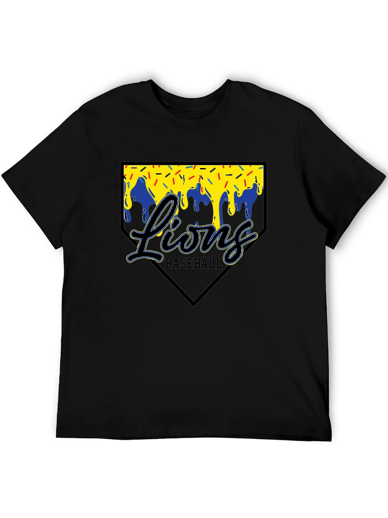 Lions Baseball T-Shirt Black Graphic Tee