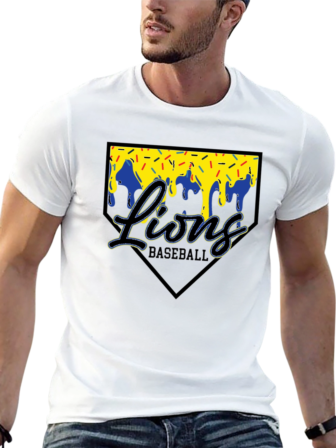 Lions Baseball T-Shirt Black Graphic Tee