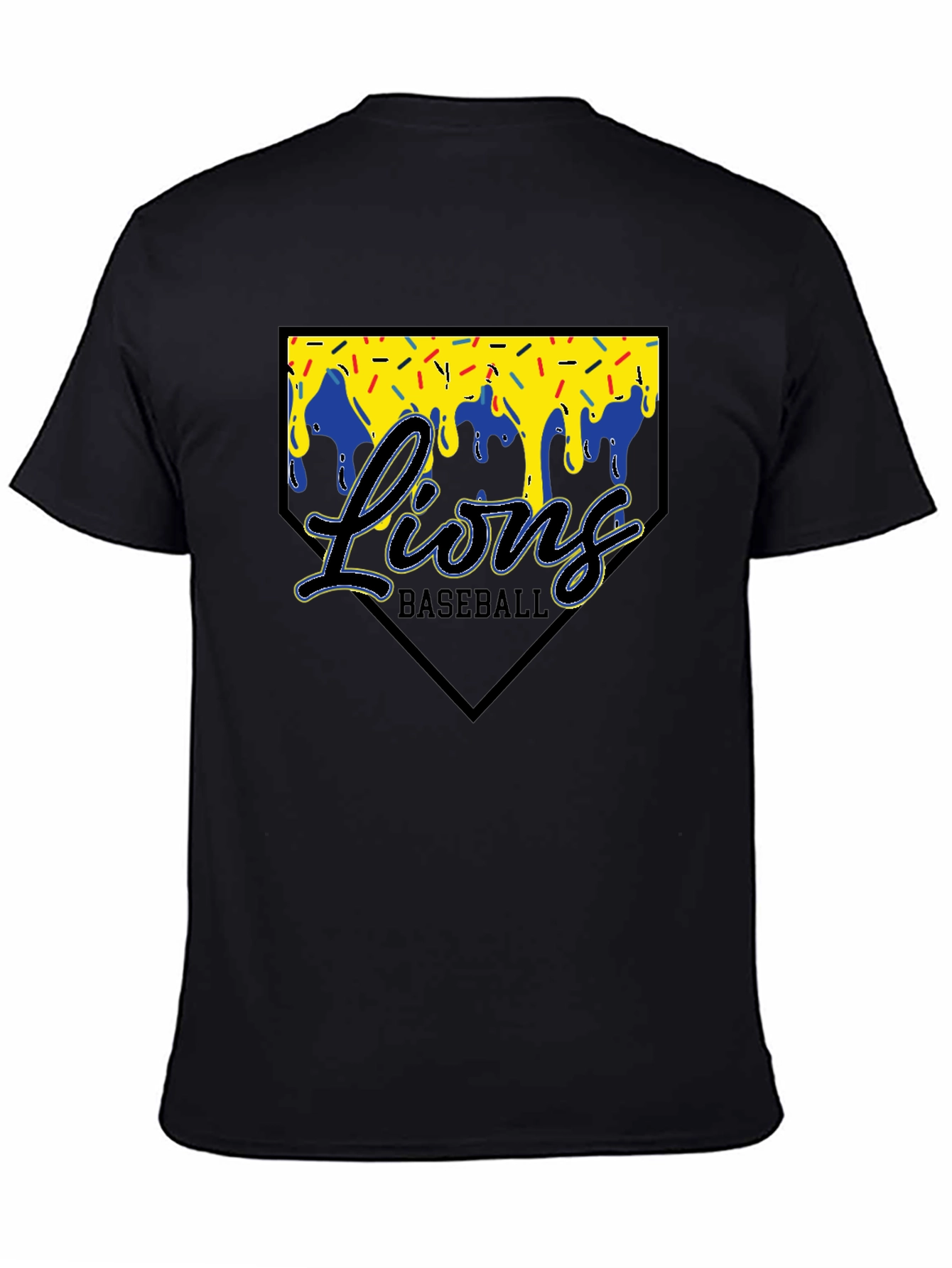 Lions Baseball T-Shirt Black Graphic Tee