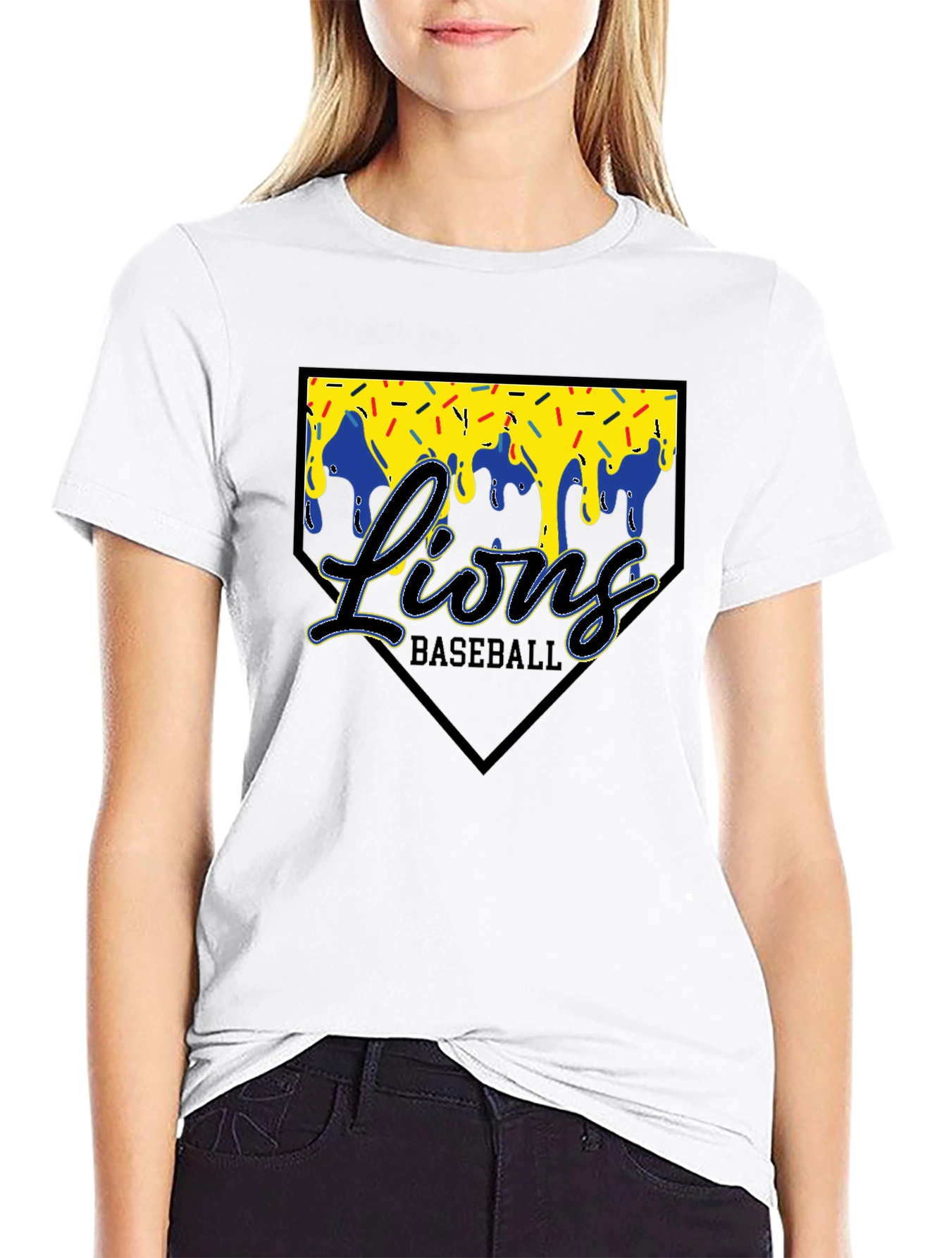 Lions Baseball T-Shirt Black Graphic Tee