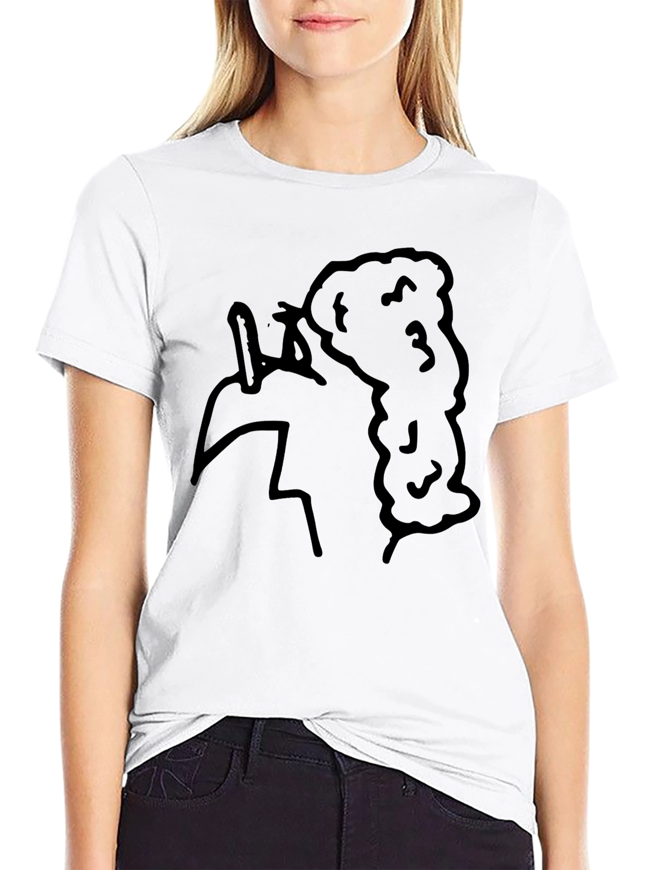 Abstract Character Black Tee - Quirky Unisex T-Shirt