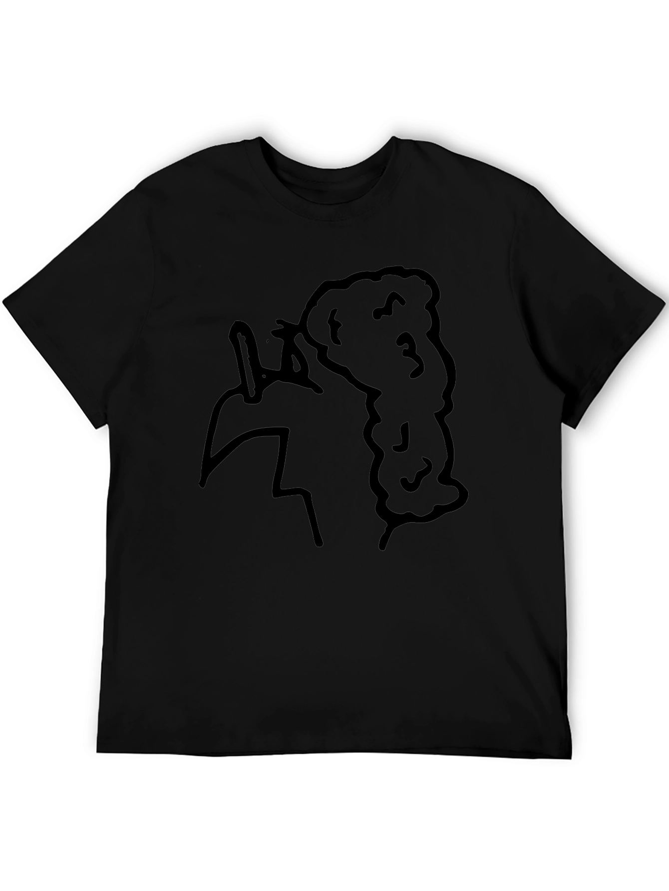 Abstract Character Black Tee - Quirky Unisex T-Shirt
