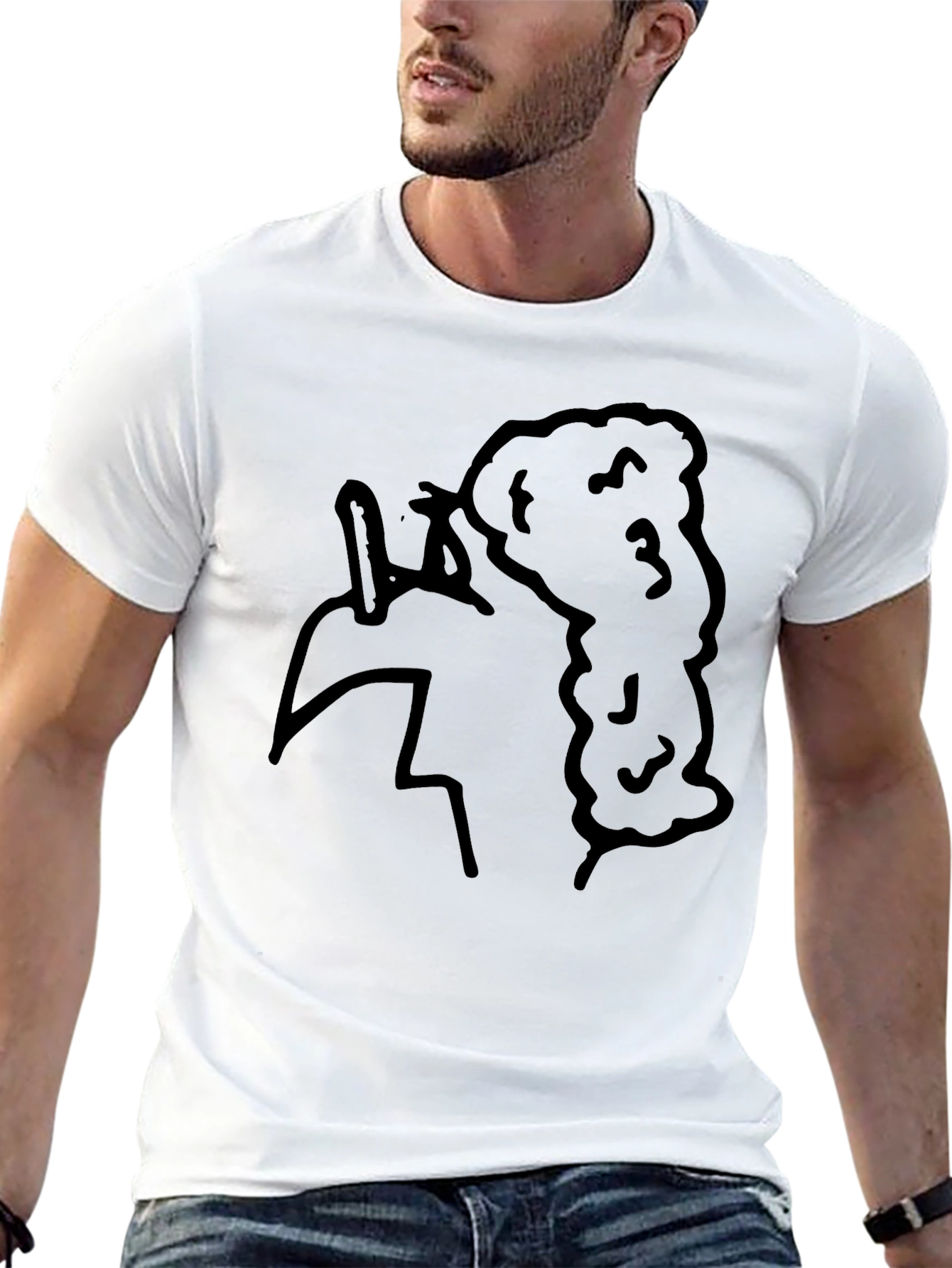 Abstract Character Black Tee - Quirky Unisex T-Shirt