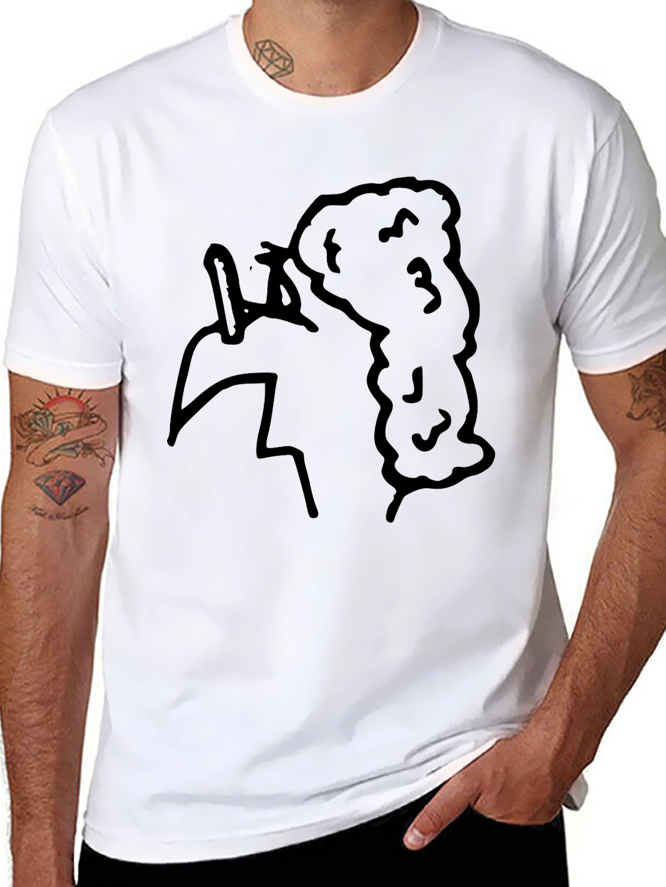 Abstract Character Black Tee - Quirky Unisex T-Shirt