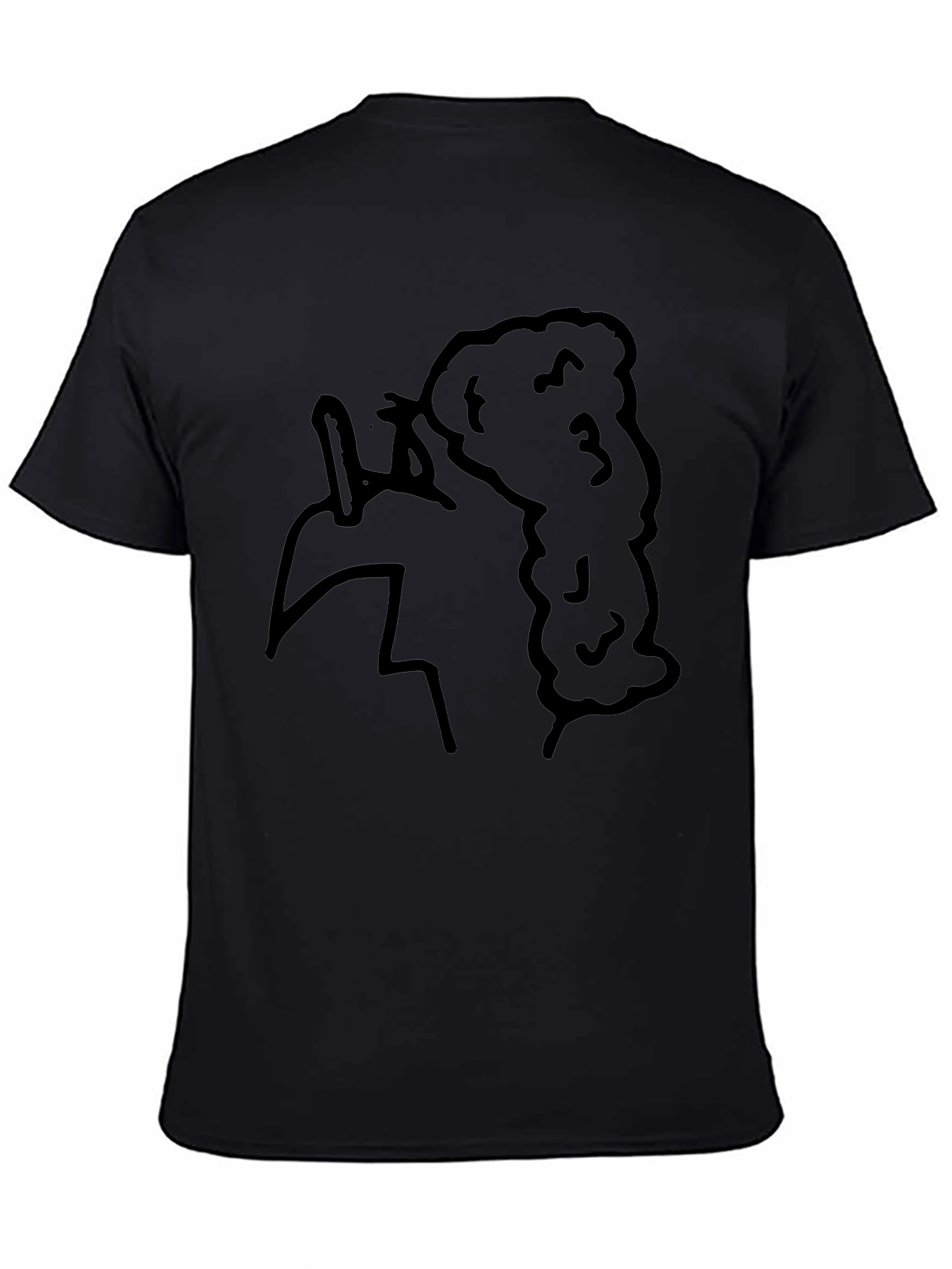 Abstract Character Black Tee - Quirky Unisex T-Shirt