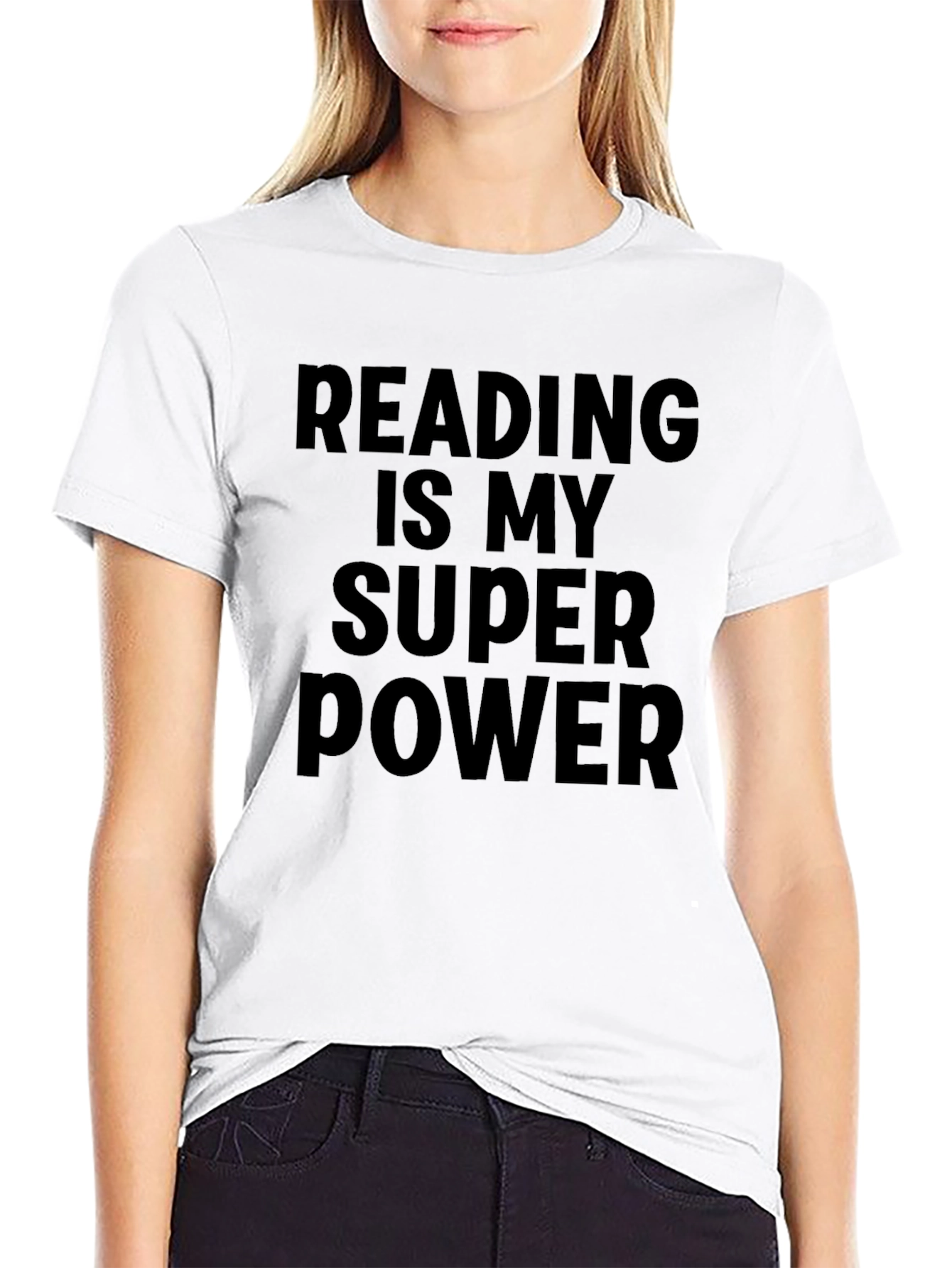 Reading is My Superpower Black T-Shirt