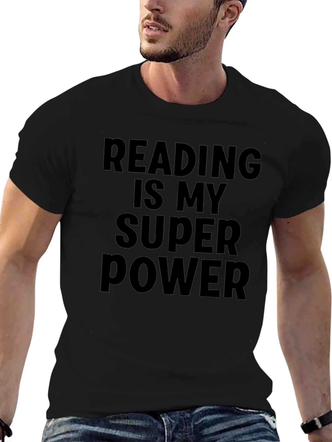 Reading is My Superpower Black T-Shirt