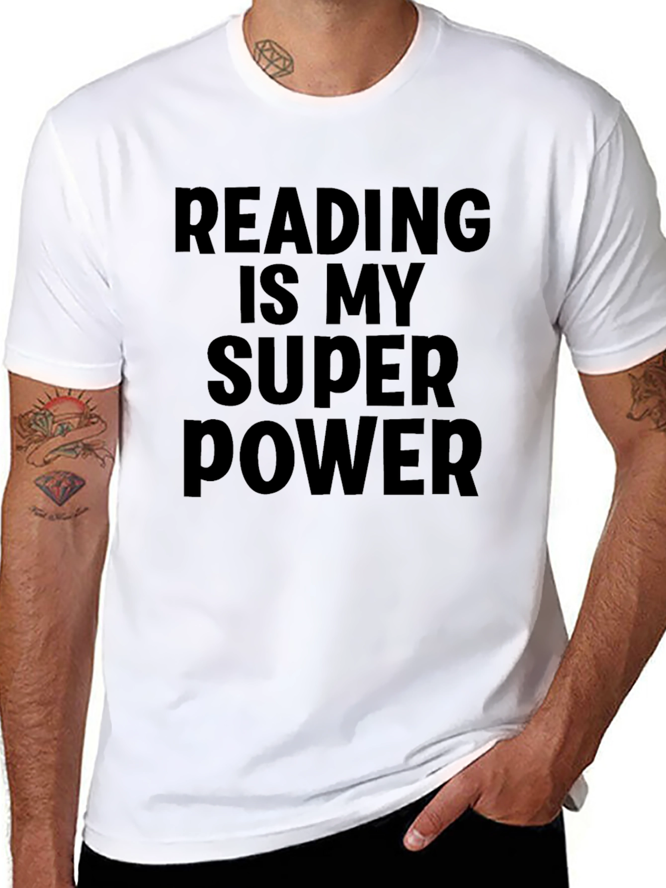 Reading is My Superpower Black T-Shirt