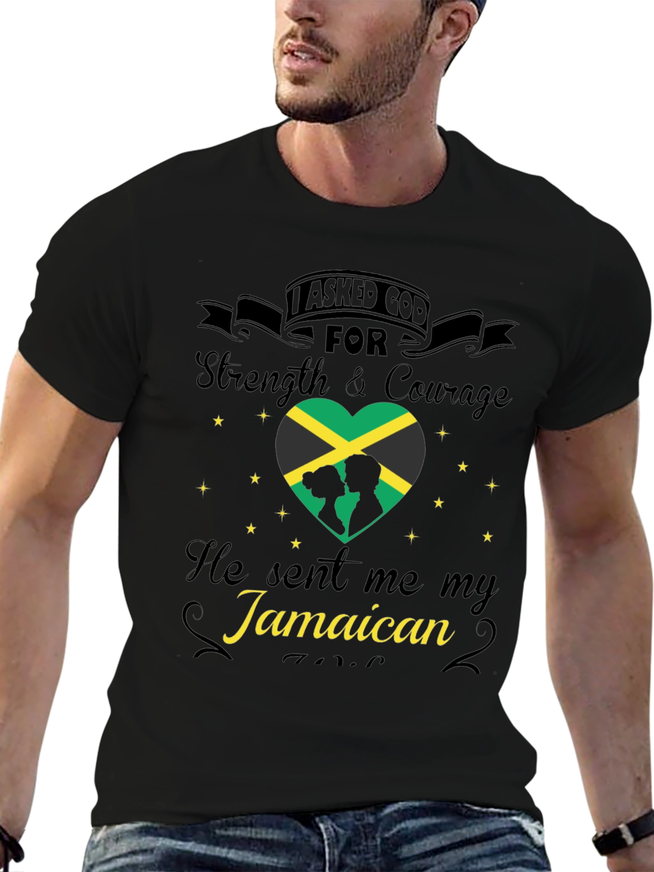 Jamaican Love Graphic Tee - Strength & Courage Shirt