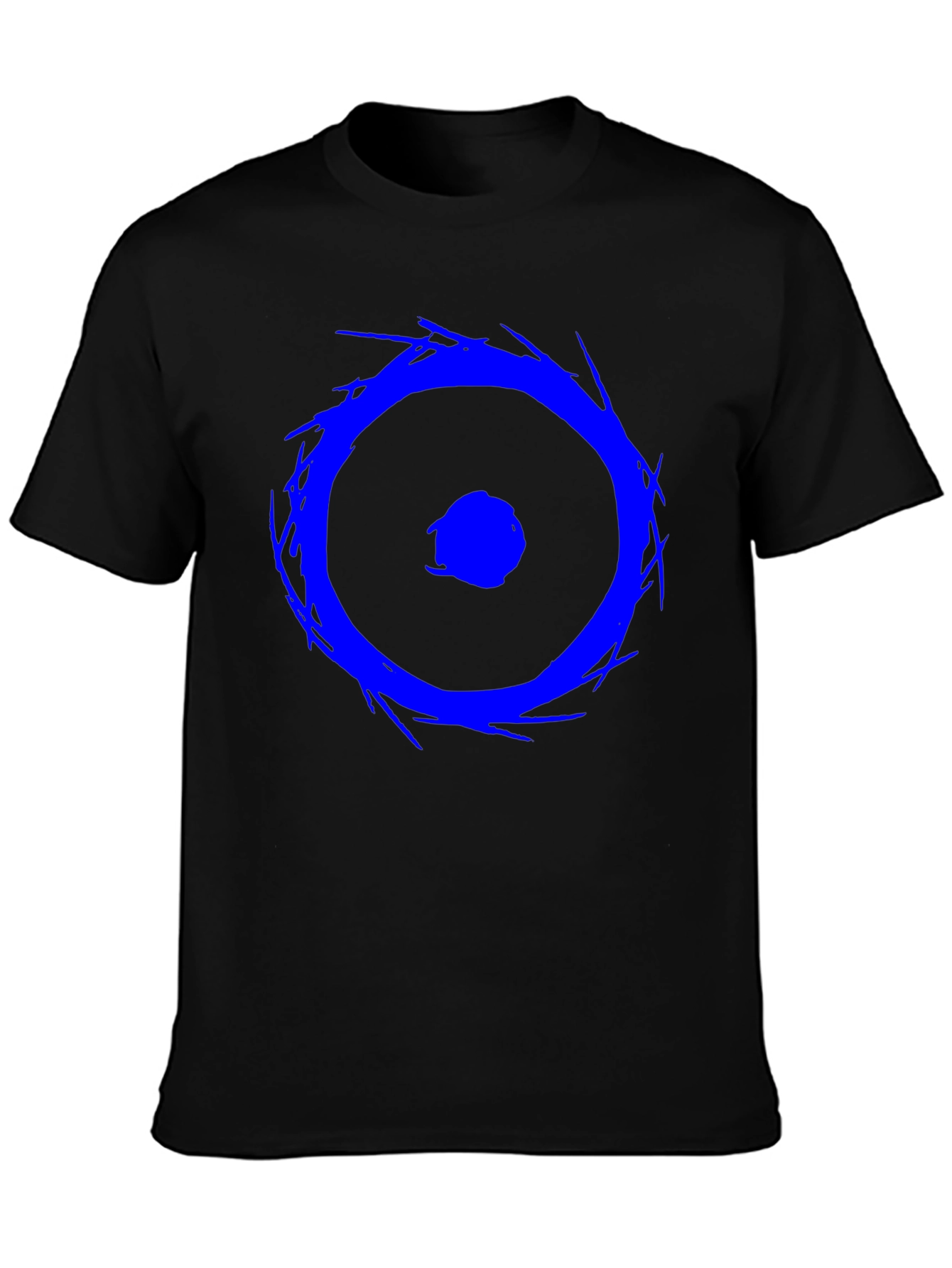 Blue Eye Graphic Tee - Black Cotton Casual Shirt
