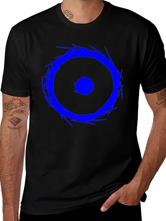 Blue Eye Graphic Tee - Black Cotton Casual Shirt