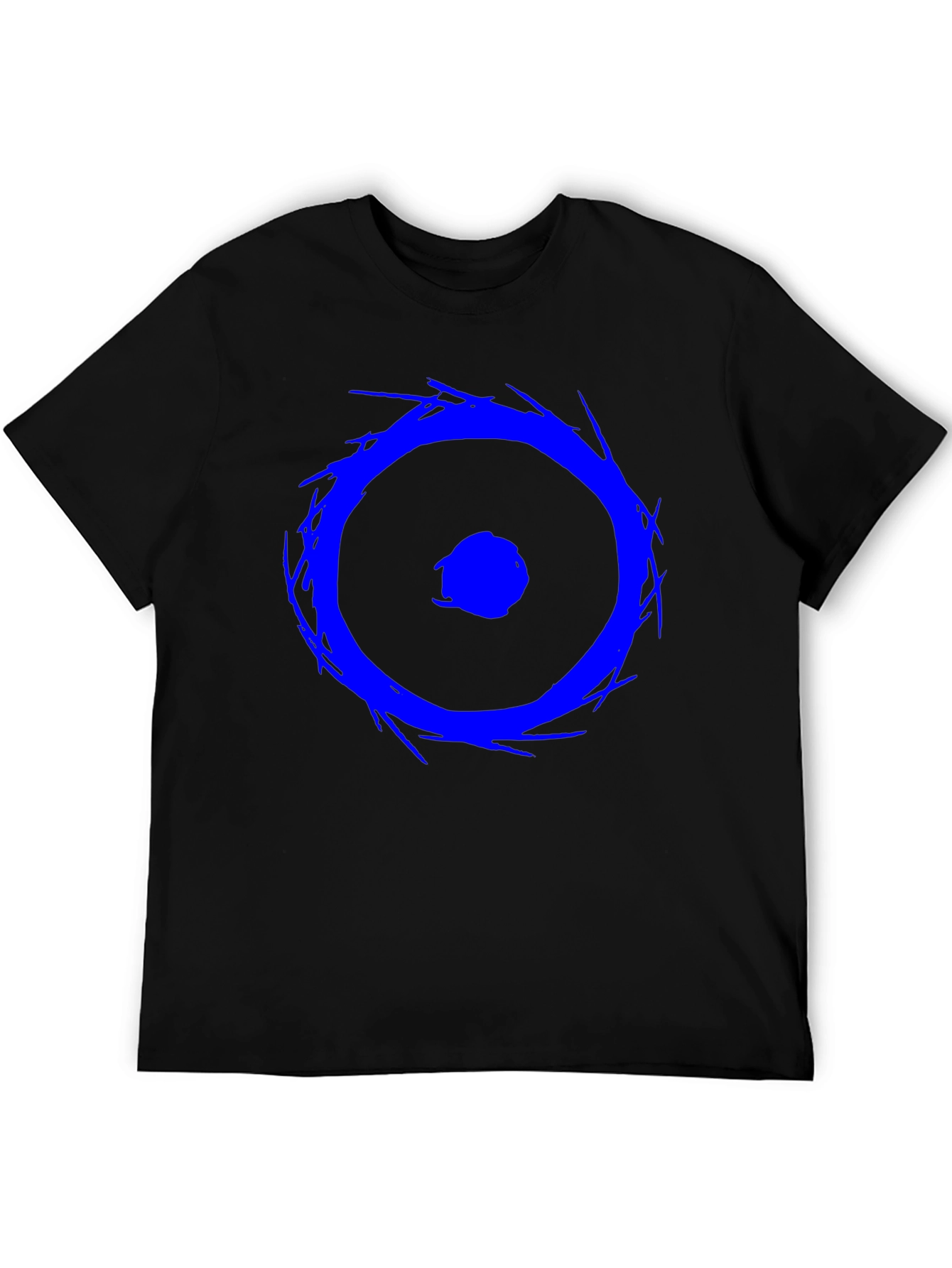 Blue Eye Graphic Tee - Black Cotton Casual Shirt