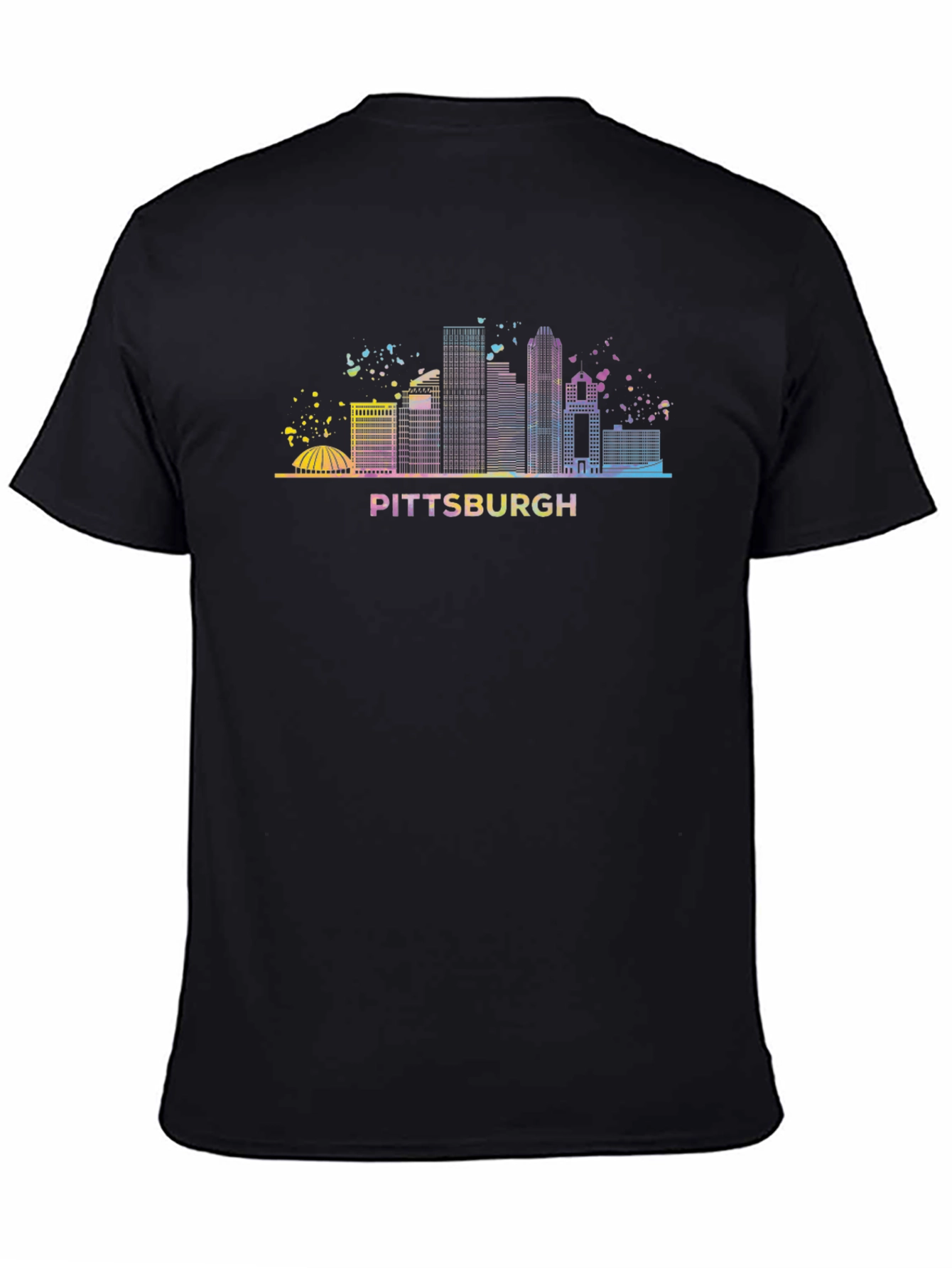 Pittsburgh Skyline Graphic Tee - Black Cotton T-Shirt