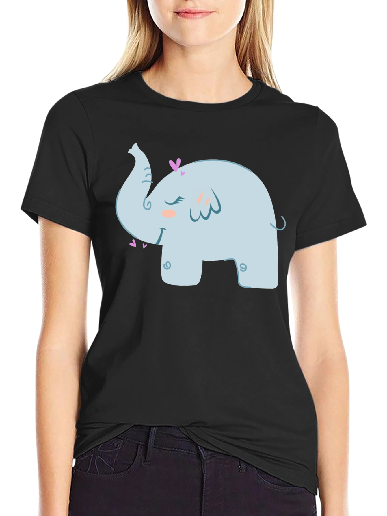 Cute Elephant Graphic T-Shirt