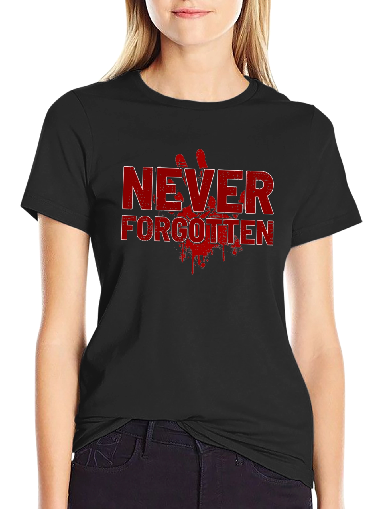 Never Forgotten Graphic Tee - Bold Red Design