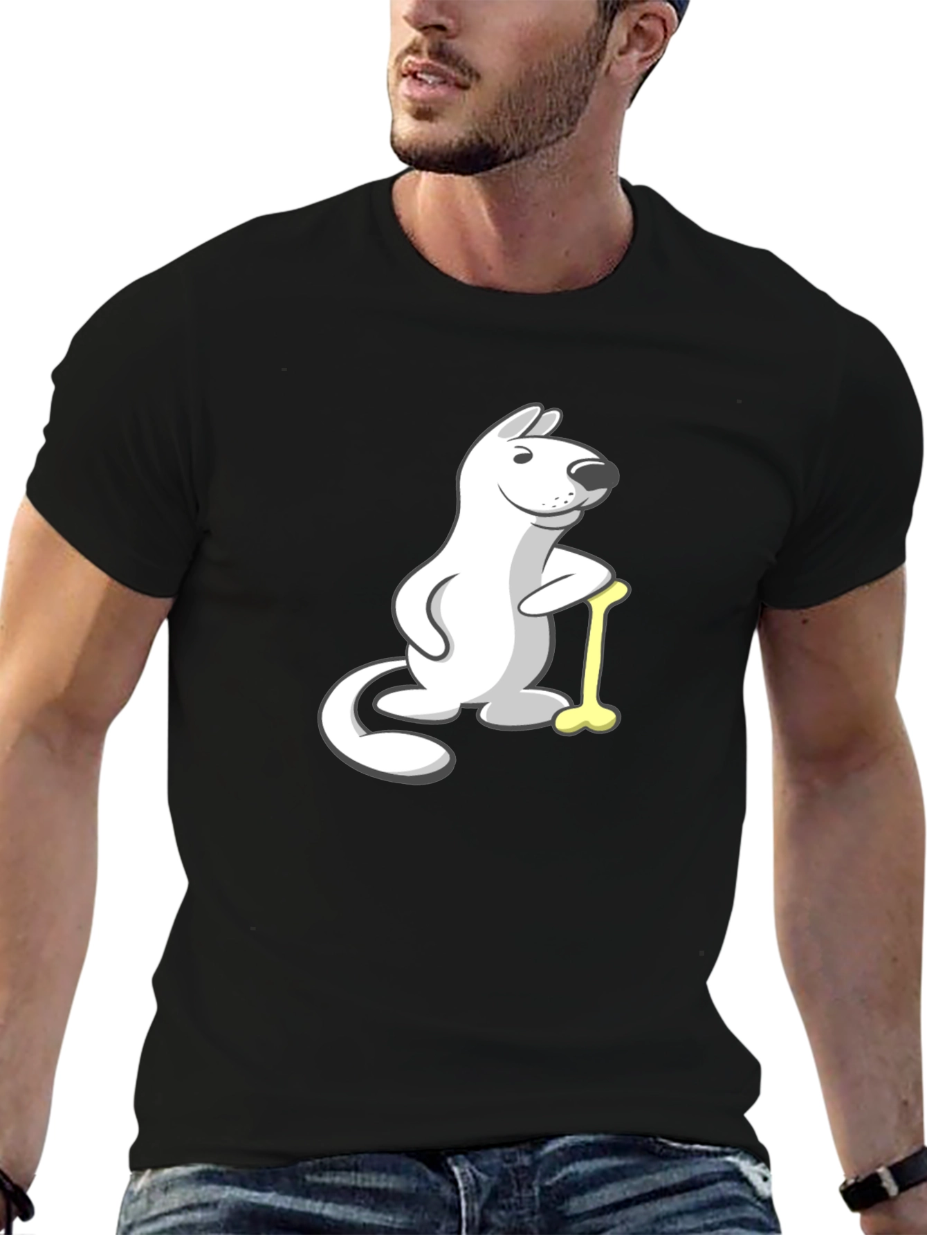 Cartoon Dog with Bone T-Shirt