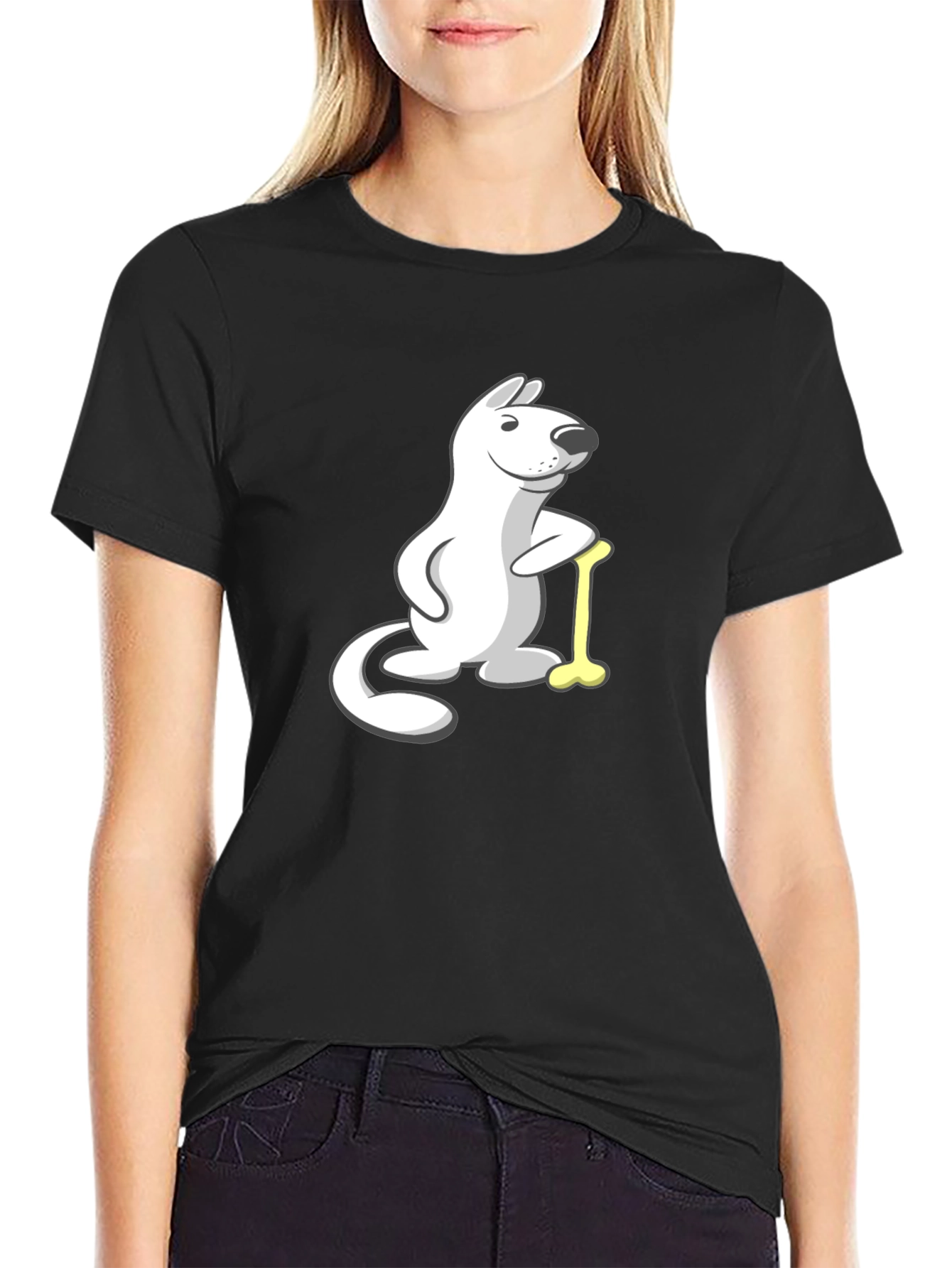 Cartoon Dog with Bone T-Shirt