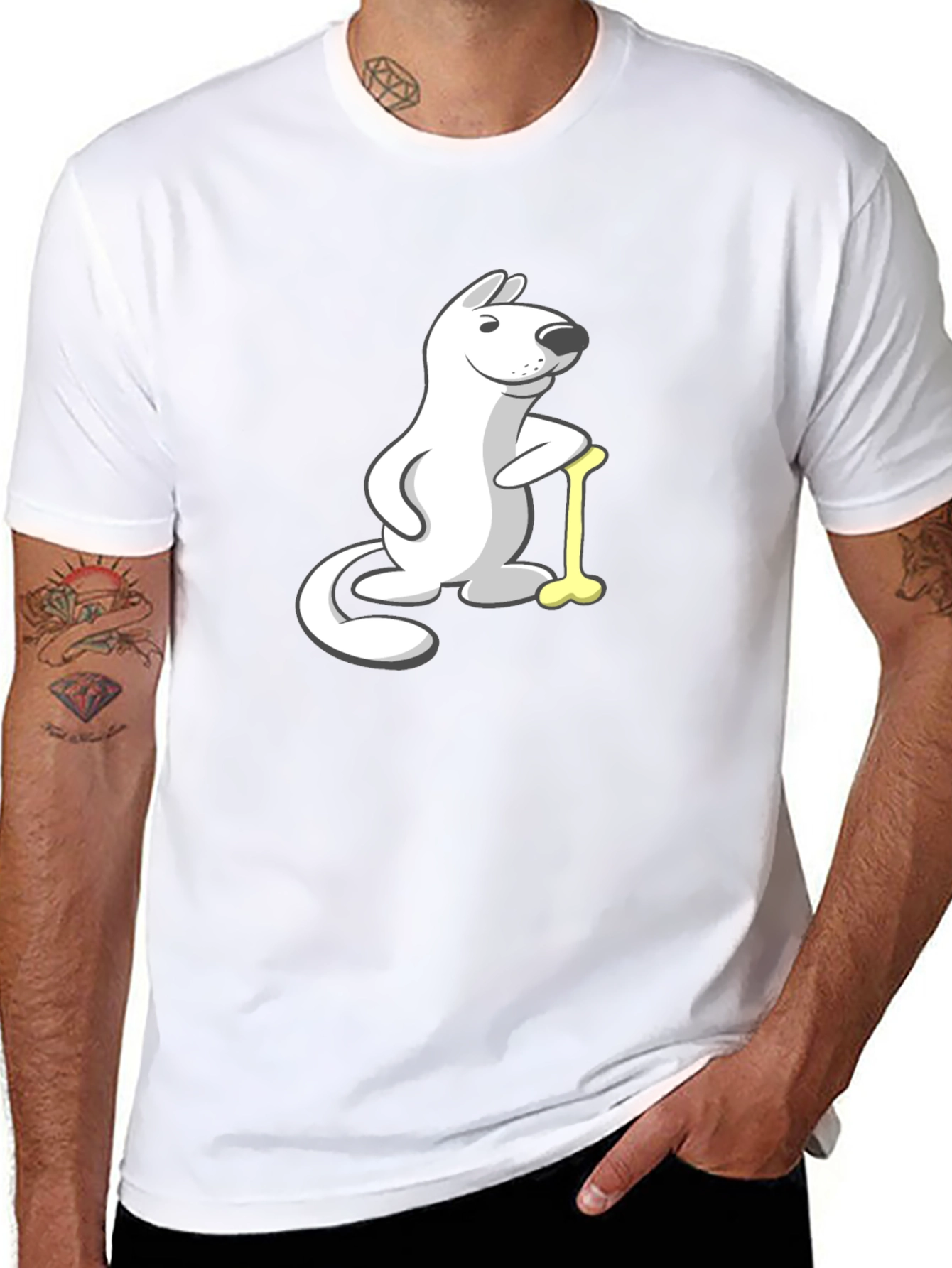 Cartoon Dog with Bone T-Shirt