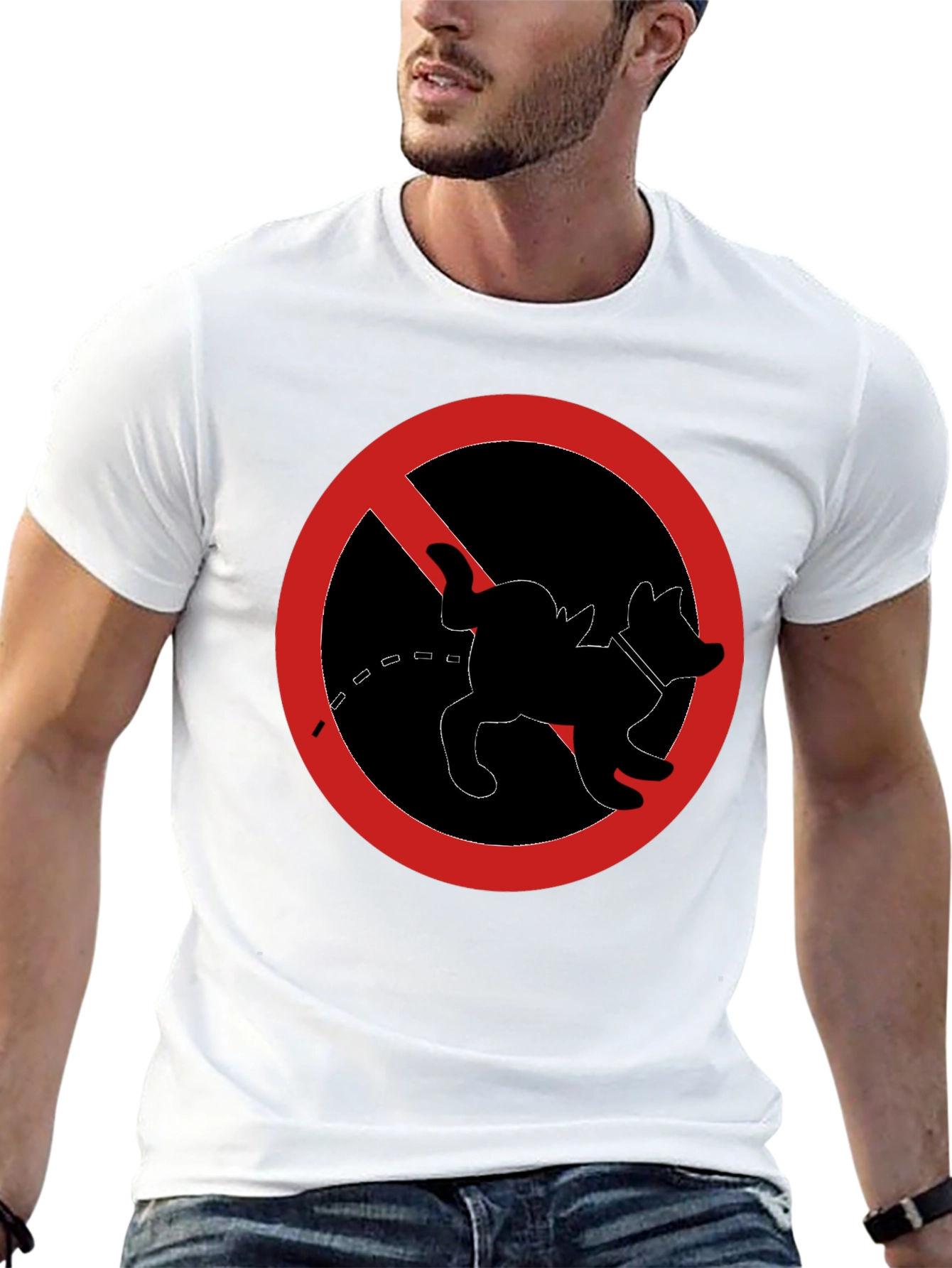 No Dog Peeing T-Shirt - Novelty Graphic Tee