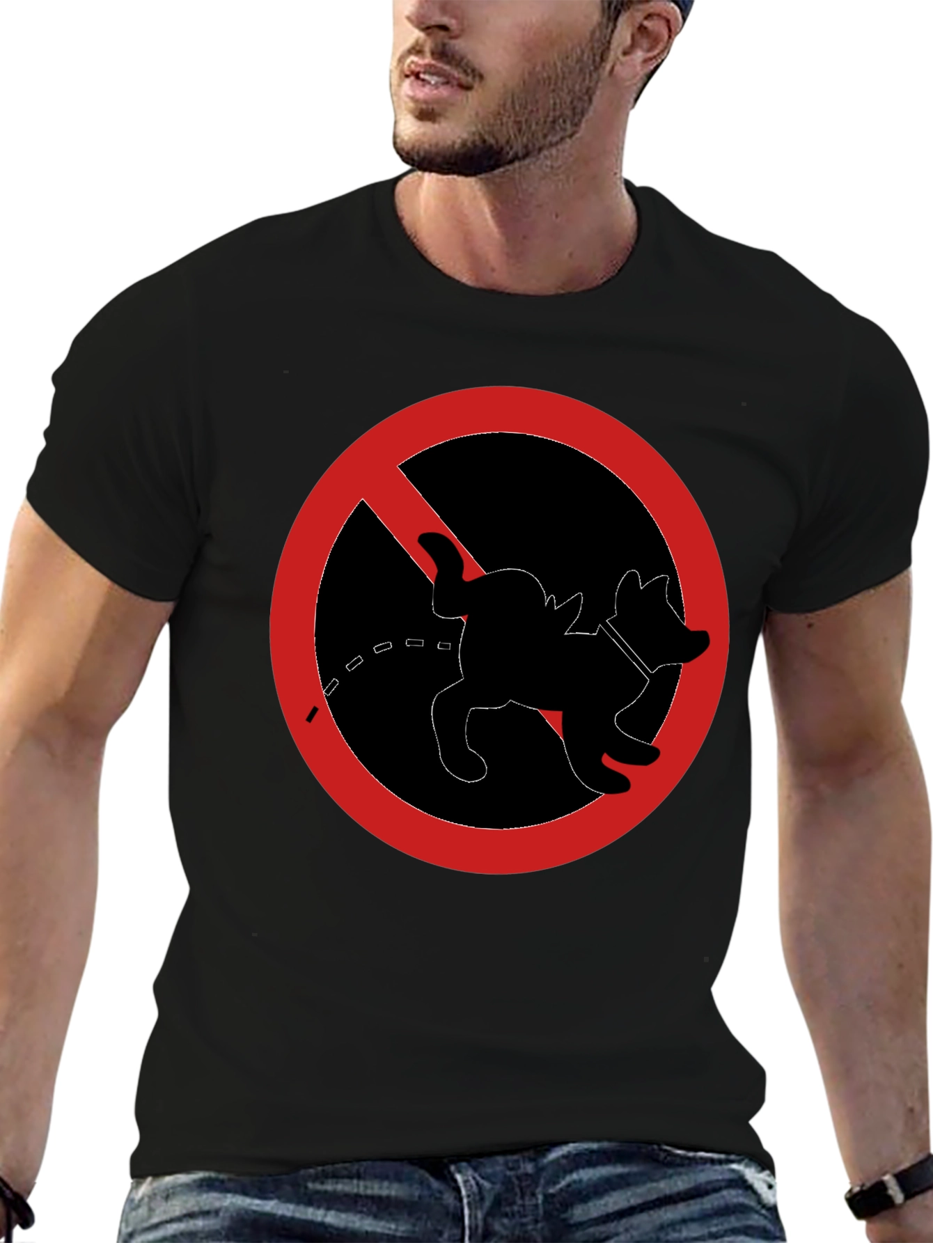 No Dog Peeing T-Shirt - Novelty Graphic Tee